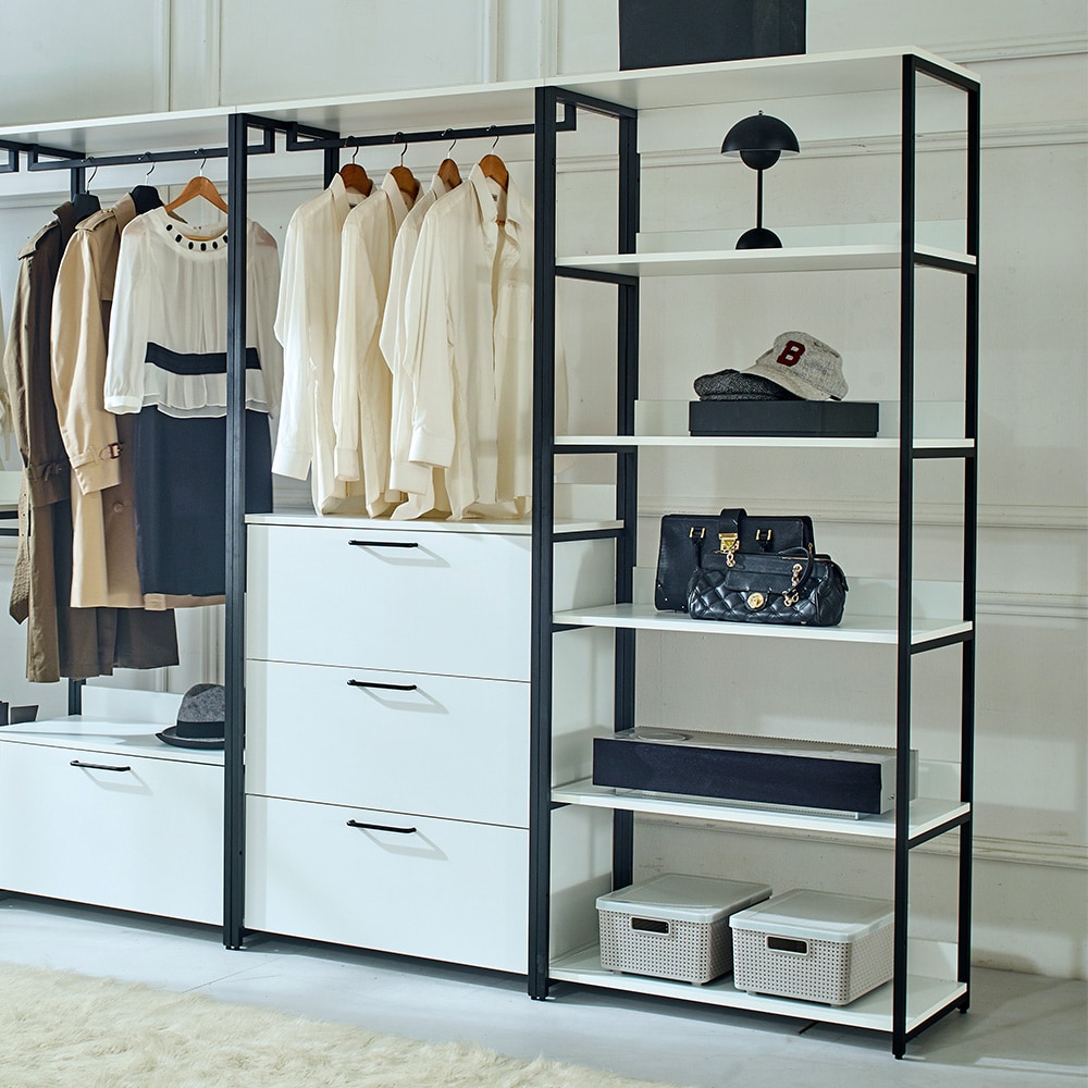 Klair Living Fiona White Freestanding Walk in Wood Closet System with ...