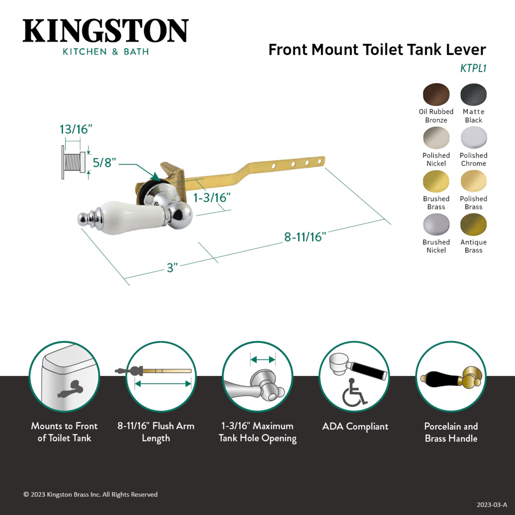 Elements of Design EKTPL8 Flush-Lever - View #3
