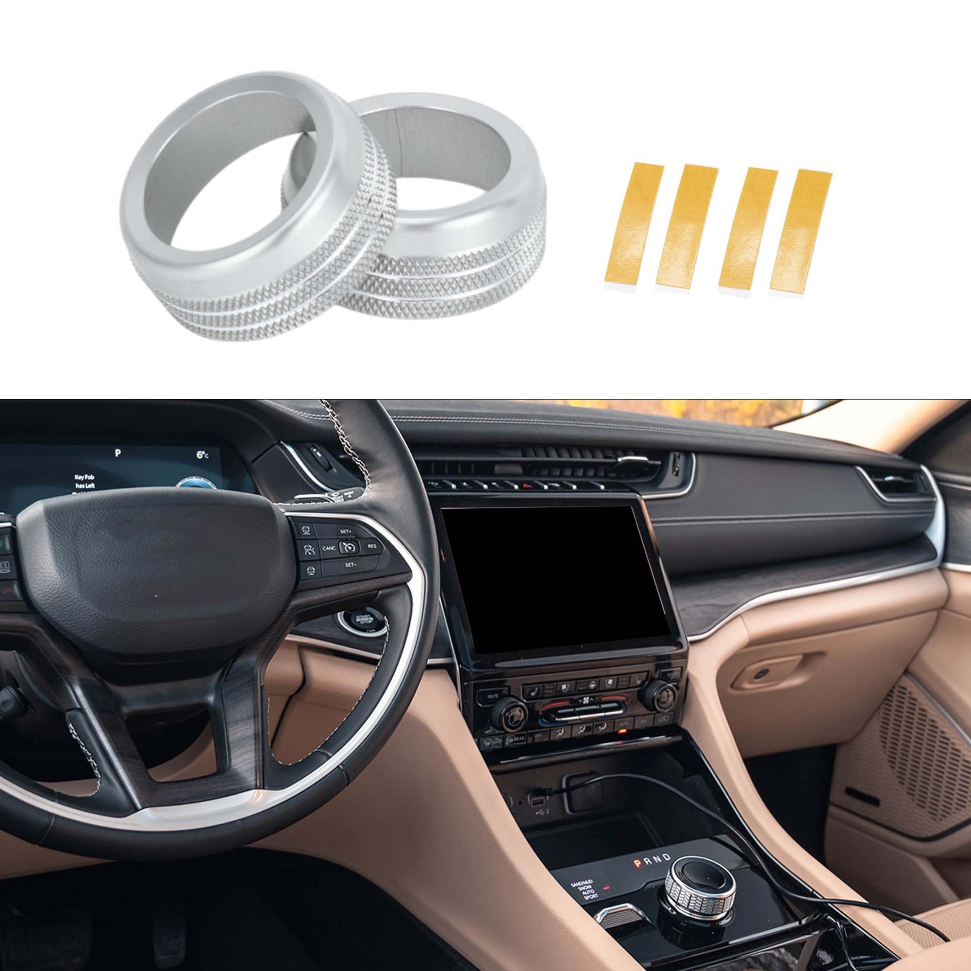Unique Bargains - Media Volume Tune Control Switch Knob Cover Ring for Jeep Grand Cherokee/Grand ...