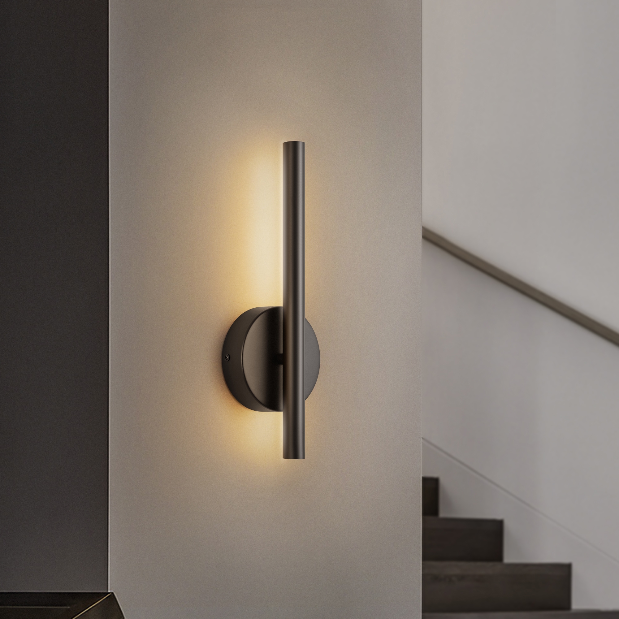 Rennnsan WS810150148 Brandon 4.7-in W 1 -Light Matte Black Integrated LED Wall Sconce