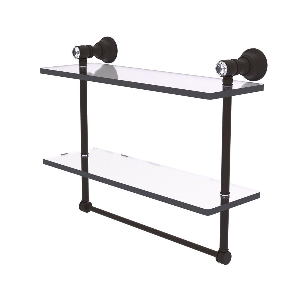 Allied Brass CC-2-TB-16-ORB Carolina Crystal Oil Rubbed Bronze 2 -Tier Wall mount Bathroom Shelf ( 16-in x 9.5-in x 5-in )
