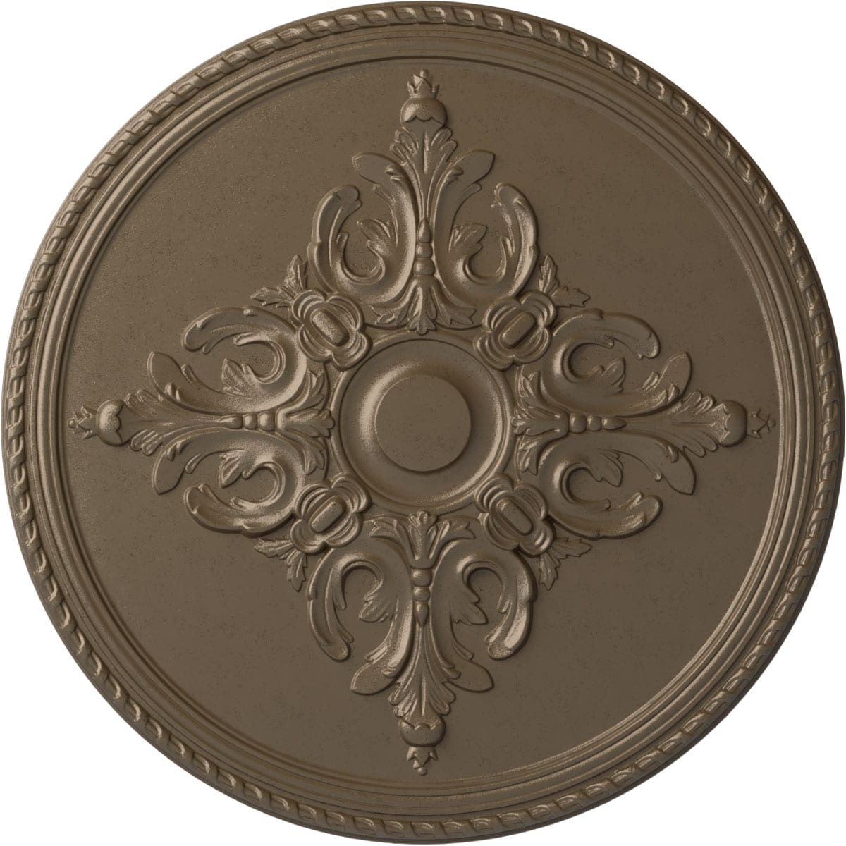 Ekena Millwork CM40MIWSS Milton 40.625-in W x 40.625-in L Painted Warm Silver Polyurethane Whole Ceiling Medallion