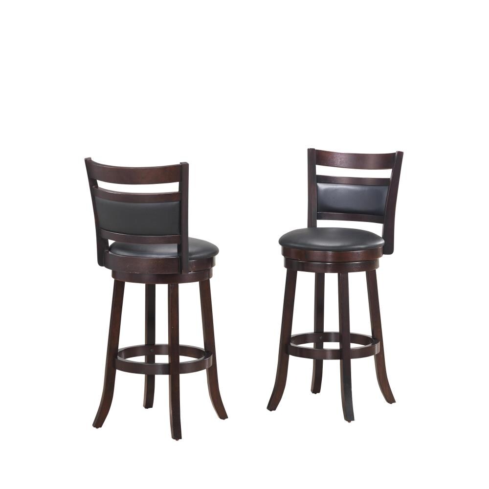 LG 1005 Dark Cappuccino Bar height Upholstered Swivel Wood Bar Stool Back