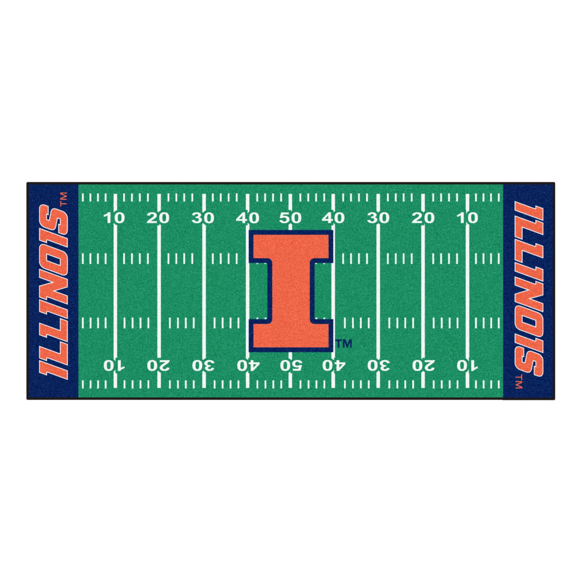 FANMATS 7541 NCAA Field Runner 2 x 6 (ft) Tufted Nylon Green Rectangular Indoor Runner rug