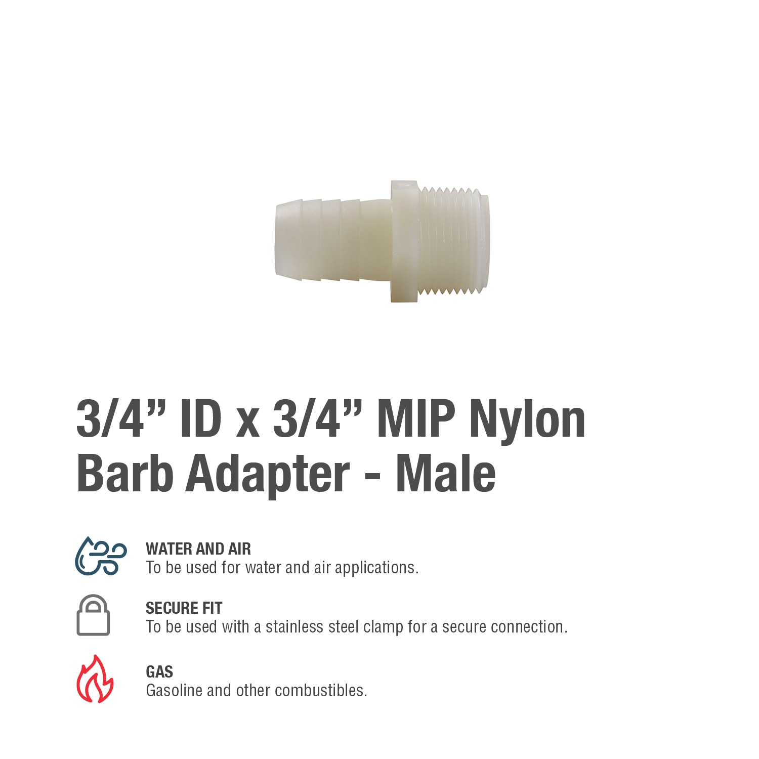 Praktisch Schlauchadapter Adapter 3/4 Barb X 3/4 Npt Männliches
