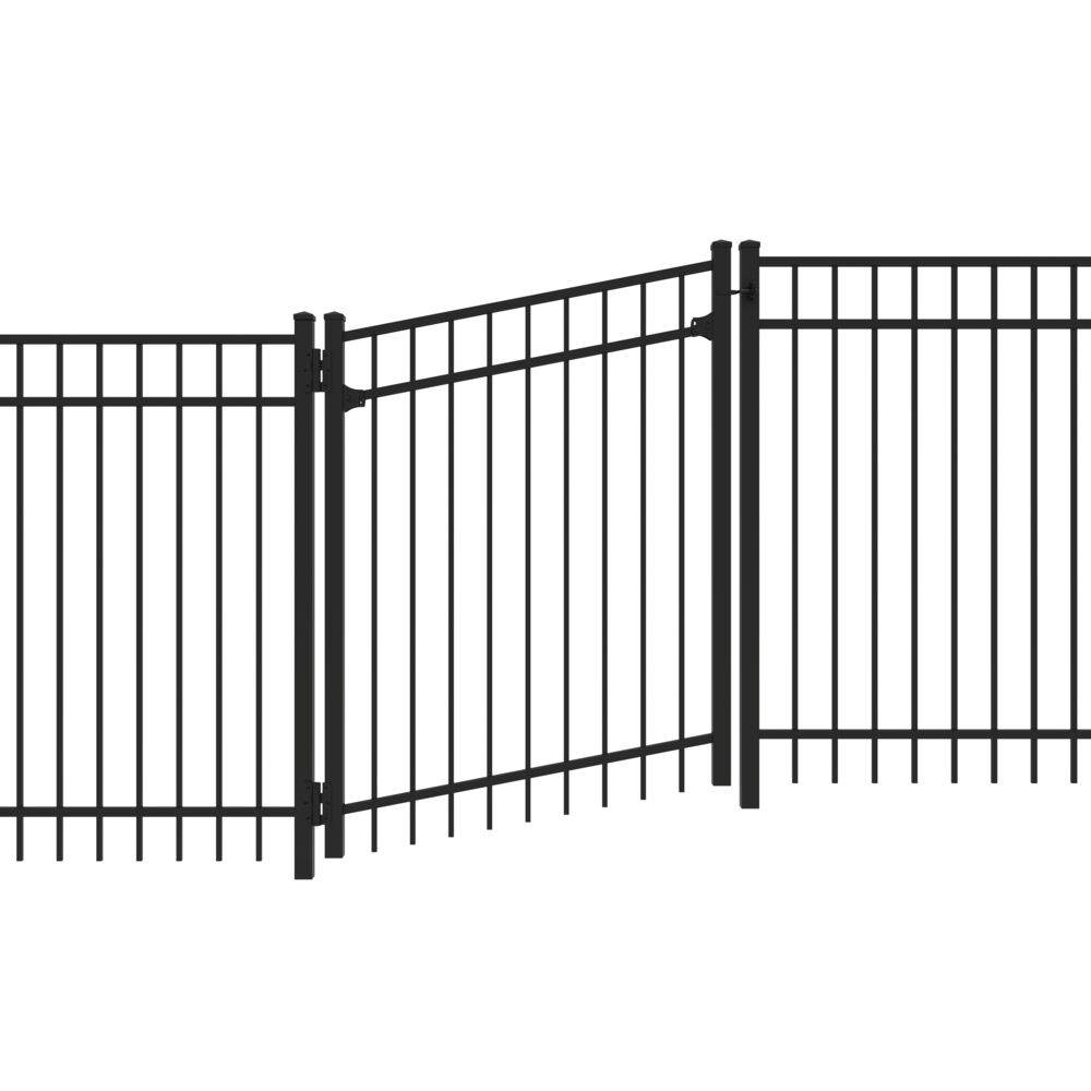 Freedom New Haven 4-1/2-ft H x 6-ft W Black Aluminum Spaced Picket