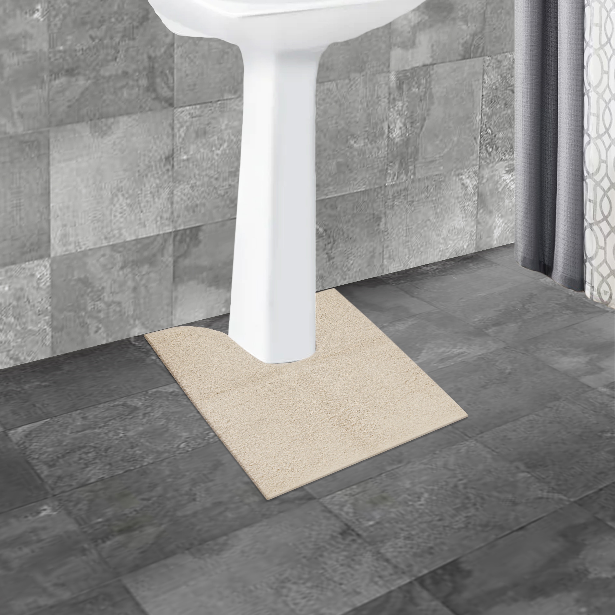 allen + roth 24-in x 60-in Dark Gray Polyester Bath Rug in the Bathroom Rugs  & Mats department at