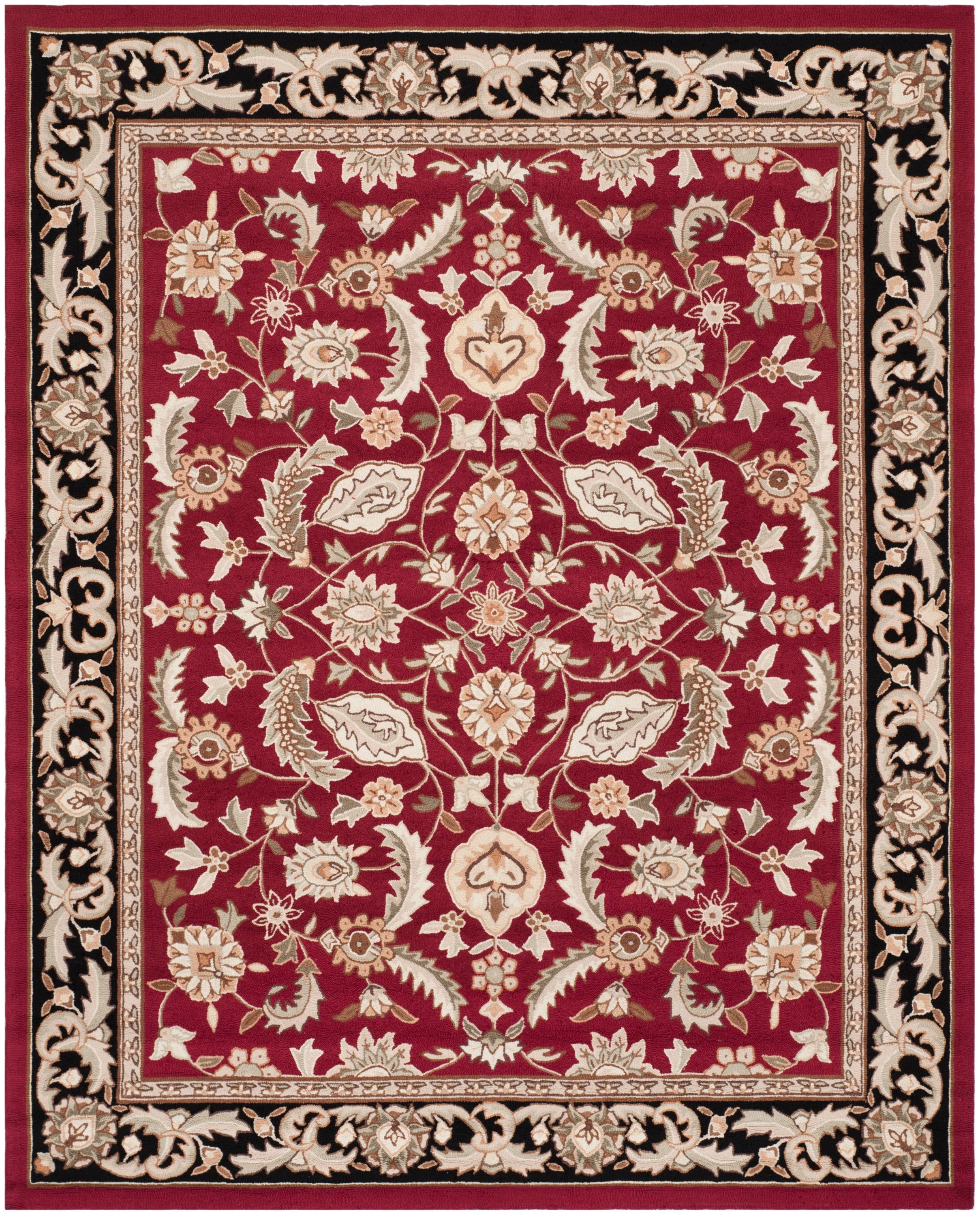 Handmade Red and Beige Reversible Wool Area Rug, 8' x 10'