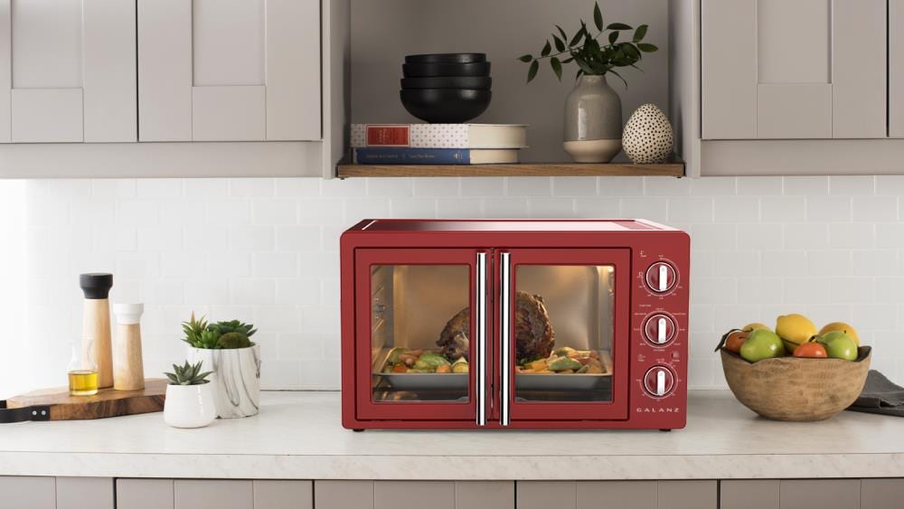 Galanz Americas - The Galanz Retro French Door Toaster Oven offers a retro  chrome design complete with the technology of a modern-day appliance. With  three cooking levels and functions including AirFry, toast