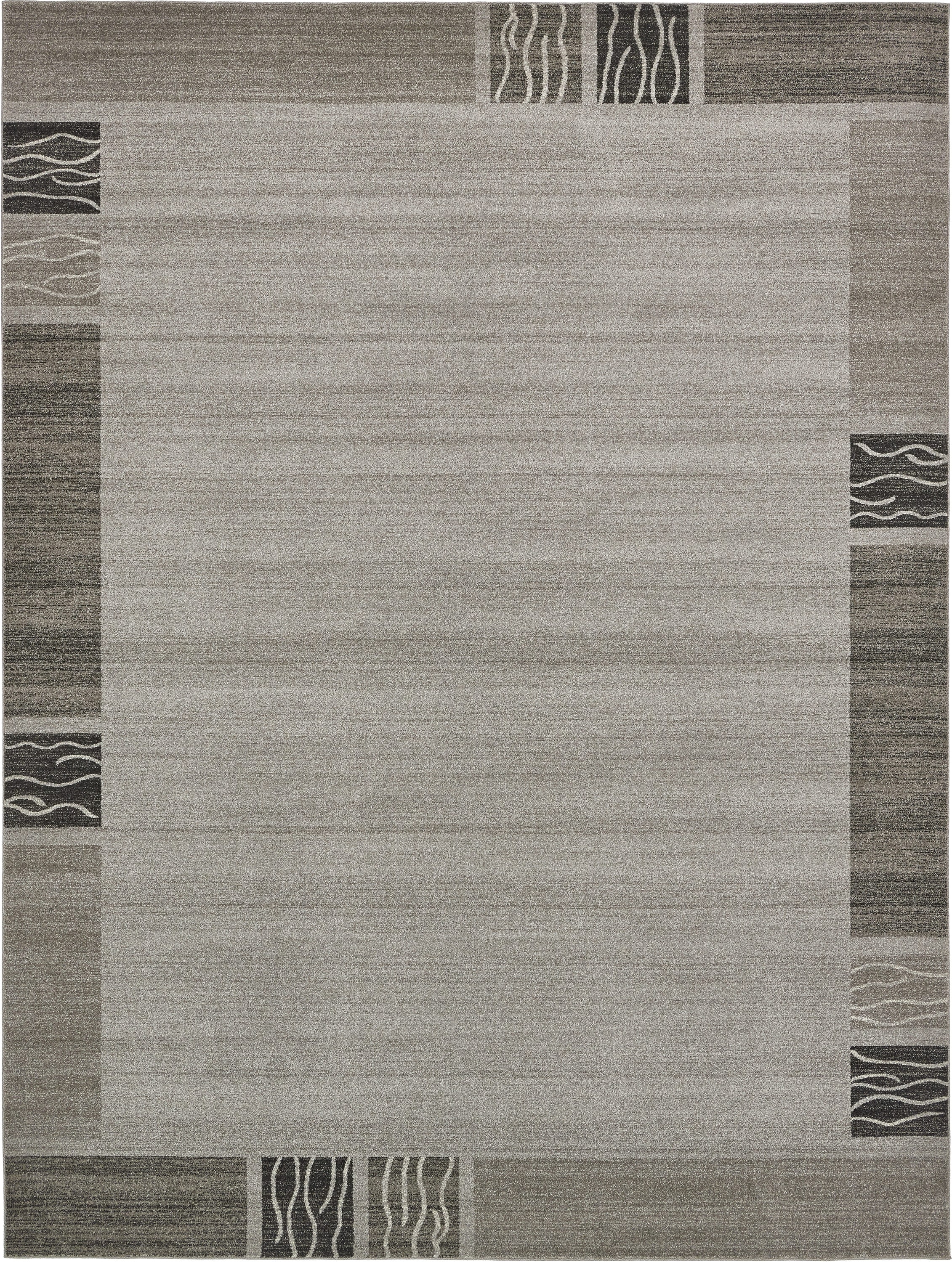 Unique Loom 3133759 Sarah Del Mar 10 x 13 (ft) Loomed Polypropylene Light Gray/Beige Rectangular Indoor Geometric Industrial Area rug