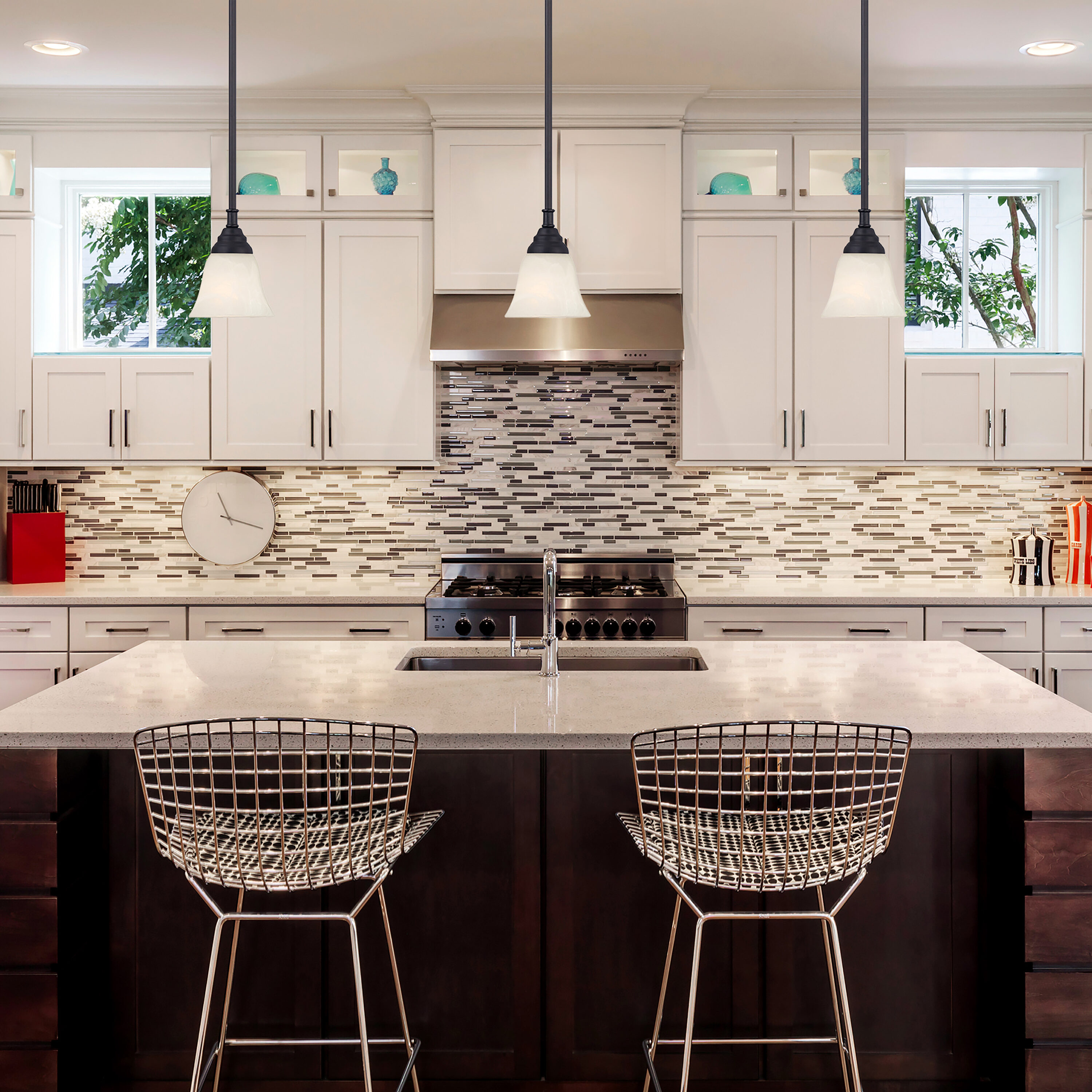 Kendall Mini Globe Pendant in Oil Rubbed Bronze with Alabaster Glass