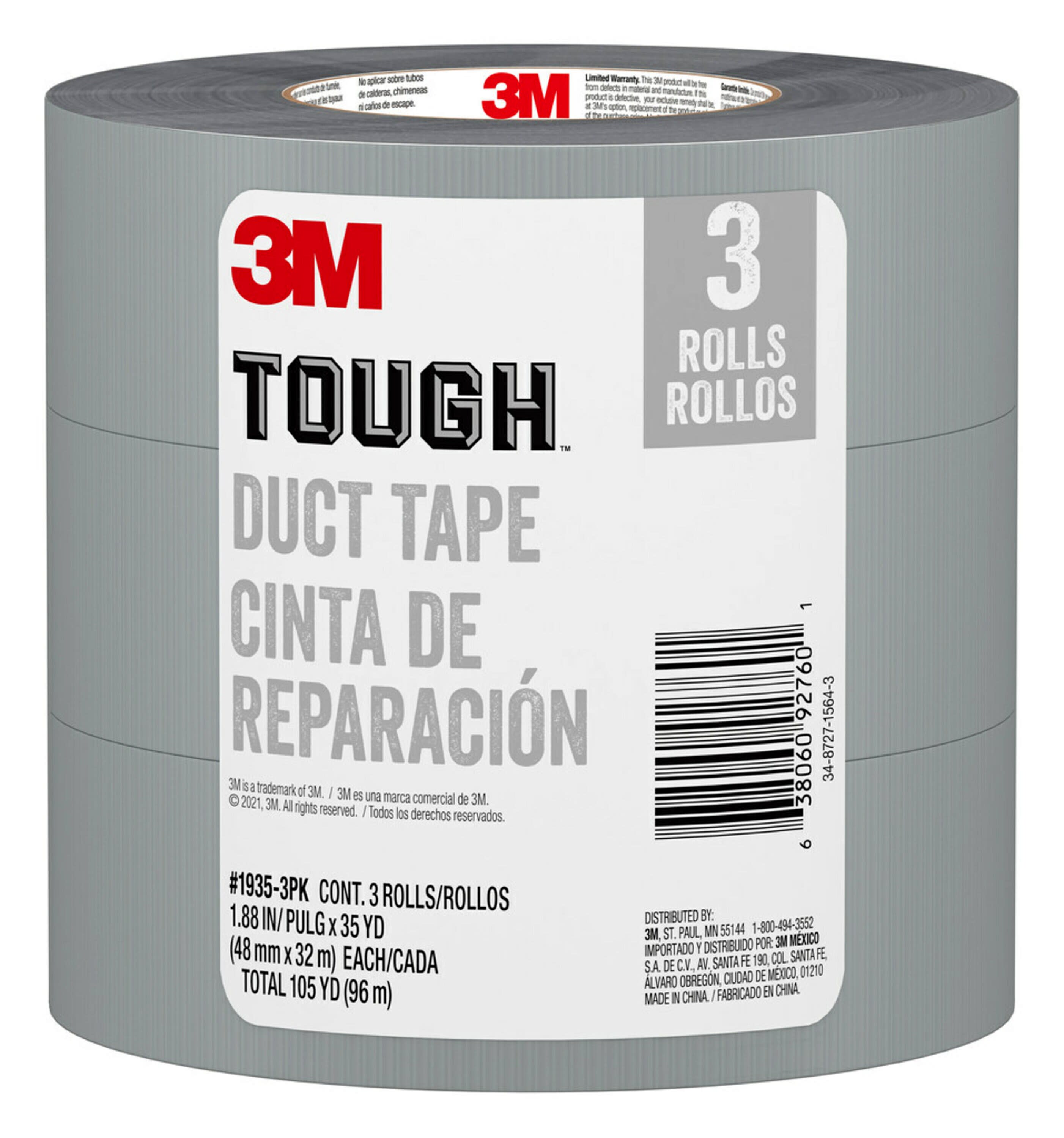 3M Utility Gray Rubberized Duct Tape 1.88-in x 30 Yard(S) in the