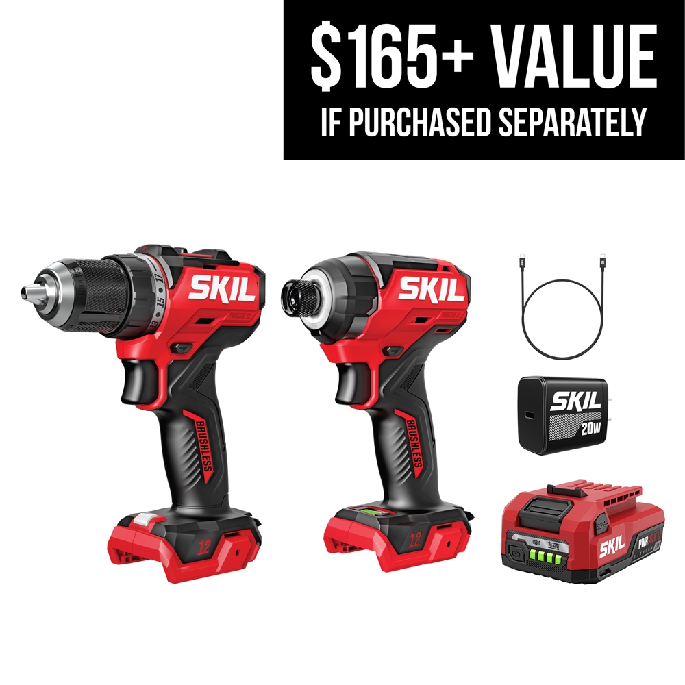 SKIL CB8429A-11 12-volt 2-Tool Brushless Power Tool Combo Kit (1-Battery Included and Charger Included)