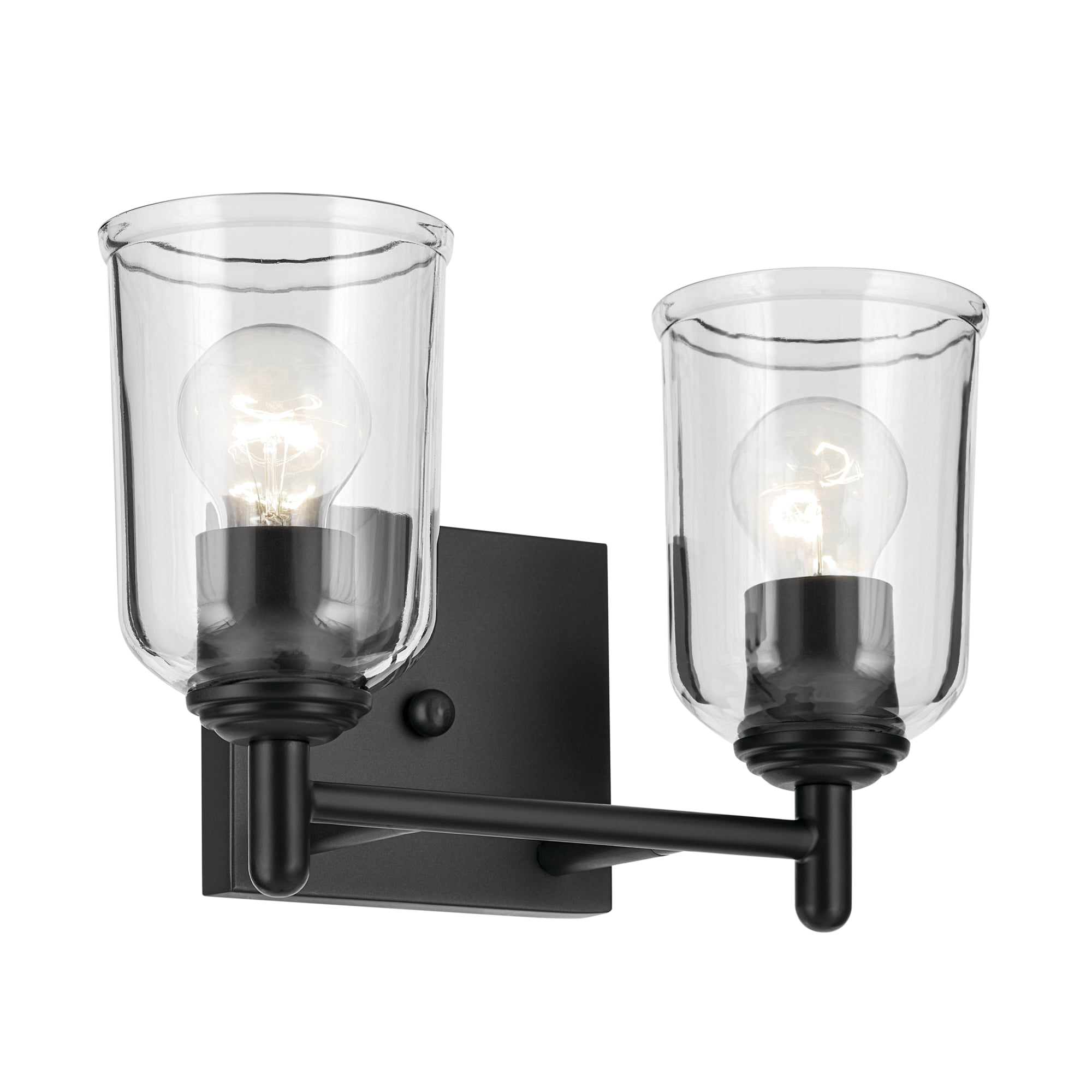 Kichler 45573BKCLR Shailene 12.5-in 2 -Light Black Traditional Vanity light