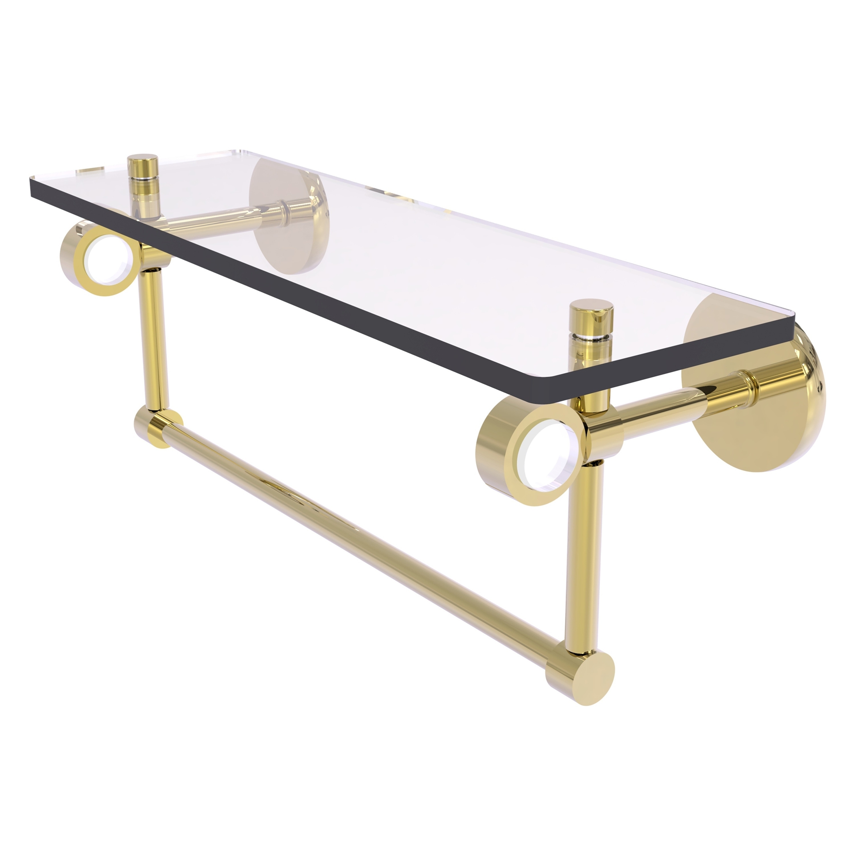 Allied Brass CV-1TB-16-UNL Clearview Unlacquered Brass Wall mount Bathroom Shelf ( 16-in x 6.2-in x 5-in )
