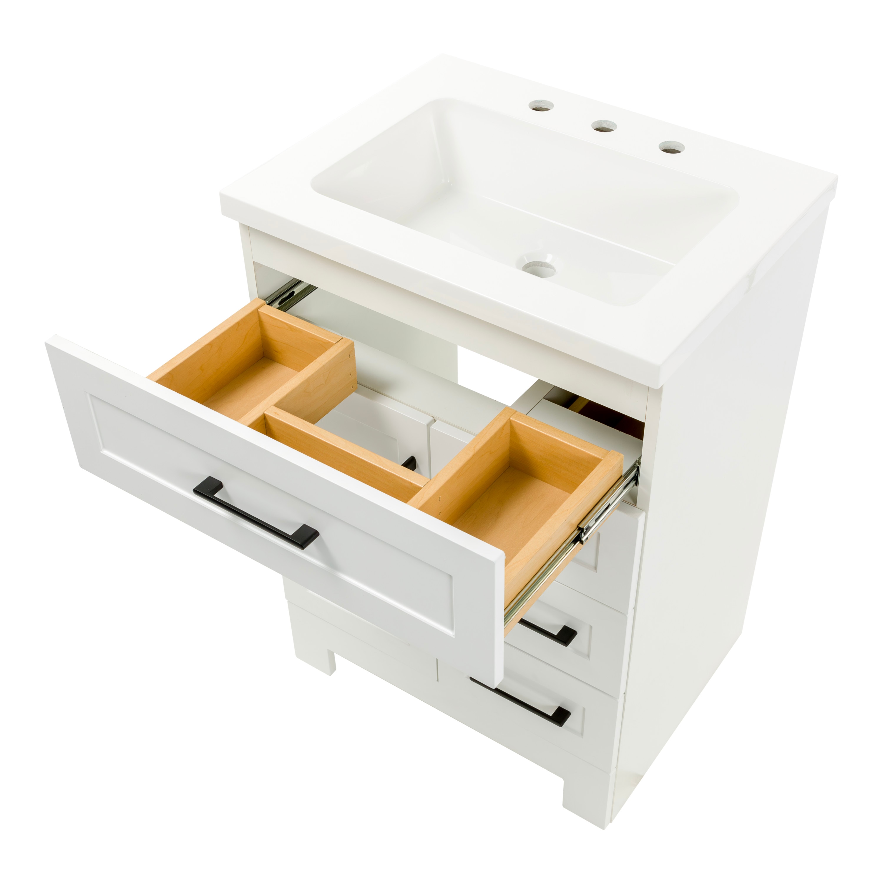 Style Selections Cauley 24-in White Single Sink Bathroom Vanity with ...