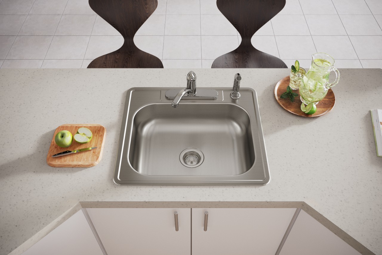 Dayton 25" Single Bowl Stainless Steel Drop-In Kitchen Sink
