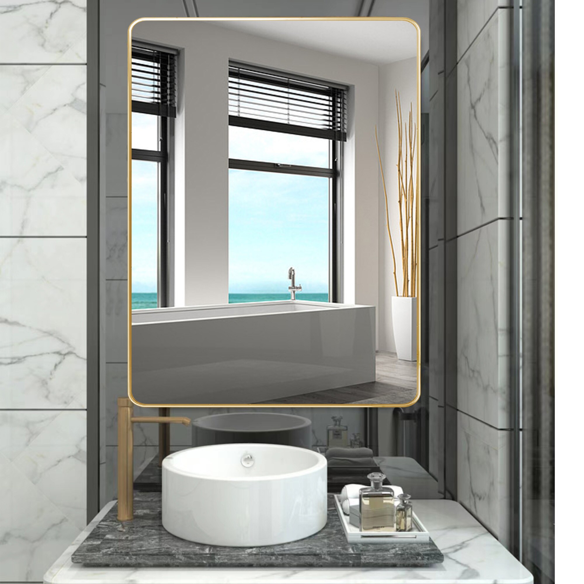 Kahomvis YO-QPW9-4977 Framed-Bath-Mirrors - View #7