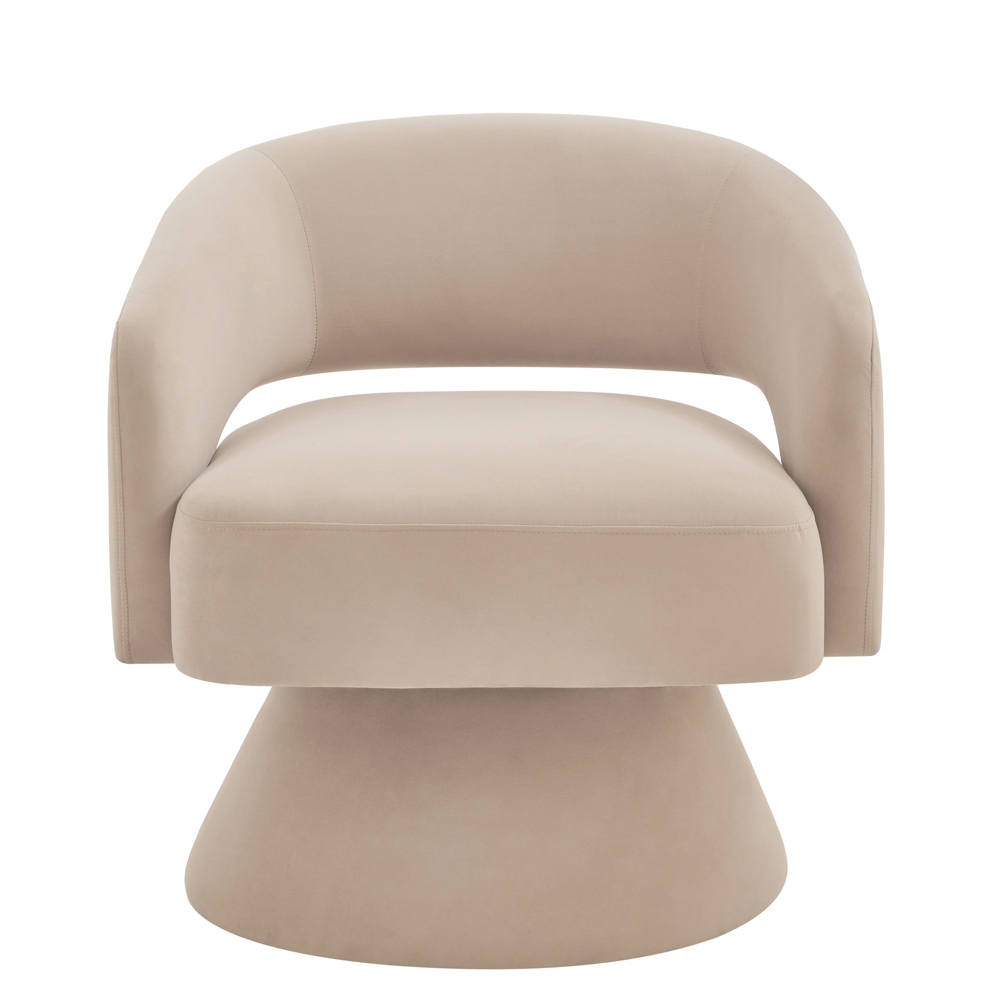 Bybafun YD3800018 Modern Taupe Velvet Swivel Barrel Chair