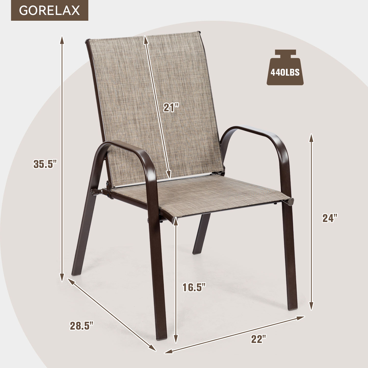Clihome CL-GR-2-63630 Patio-Chairs - View #3