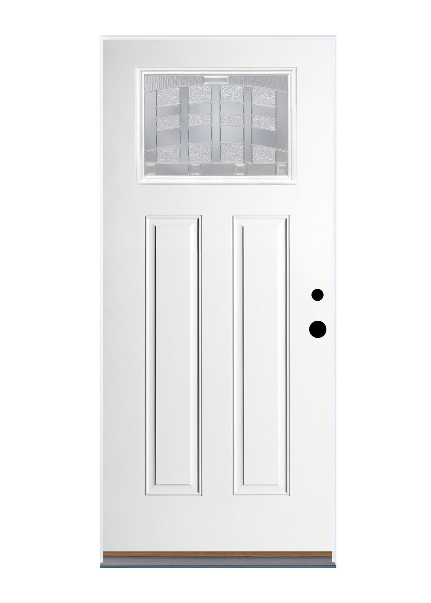 Therma-Tru Emerson 36-in x 80-in x 4-9/16-in Fiberglass Craftsman Right-Hand Outswing Ready To Paint Prehung Front Door Insulating Core in White -  SFGEM2115Z30RNOS