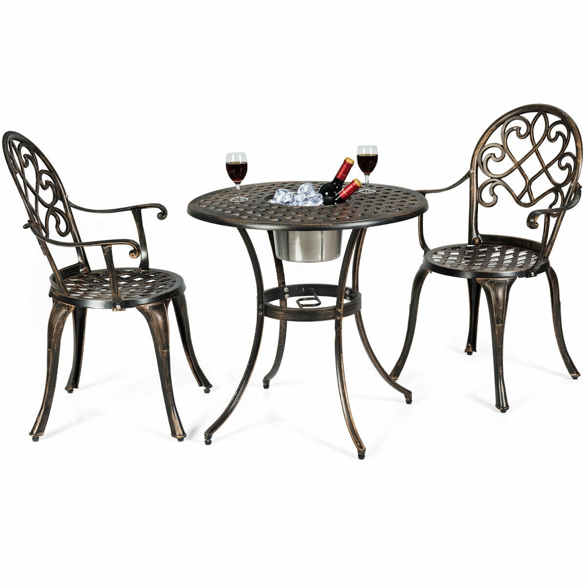 CASAINC WF-OP3860 3-Piece Patio Conversation Set with Bronze