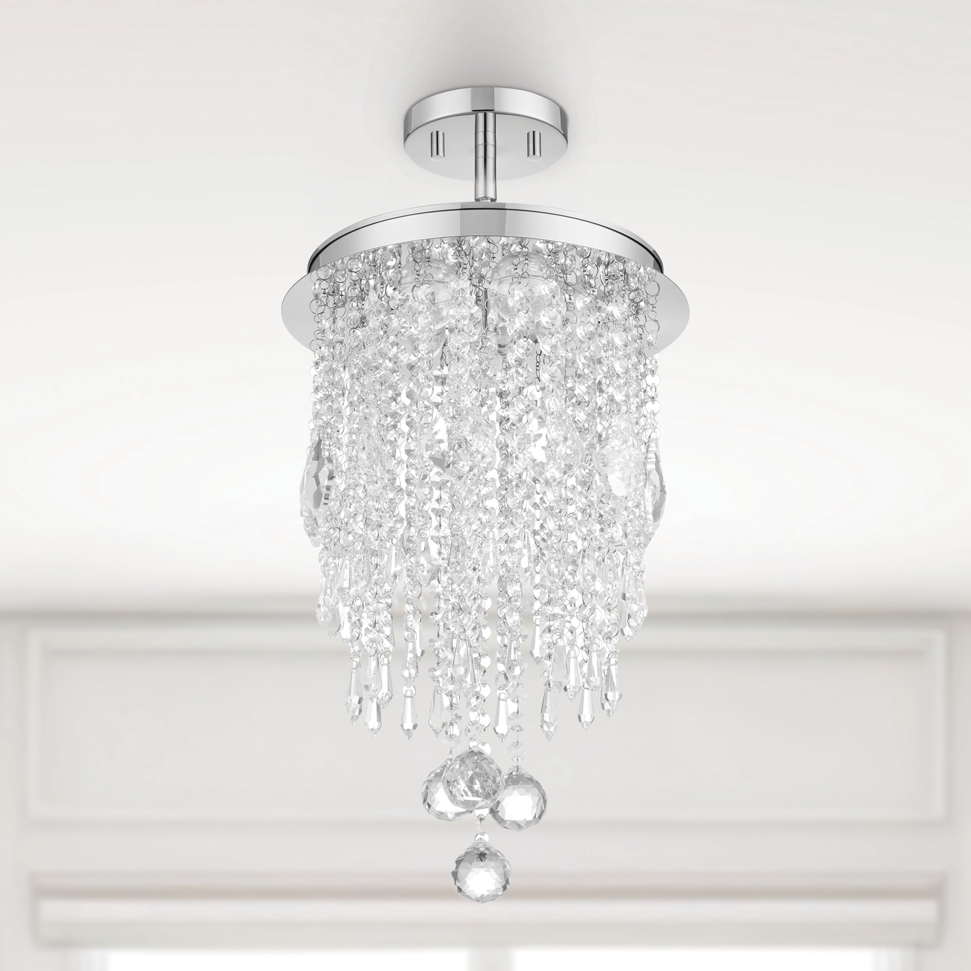 allen + roth 43527 Barclay 1 -Light Chrome Modern/contemporary Tiered Integrated LED Small Hanging Pendant light