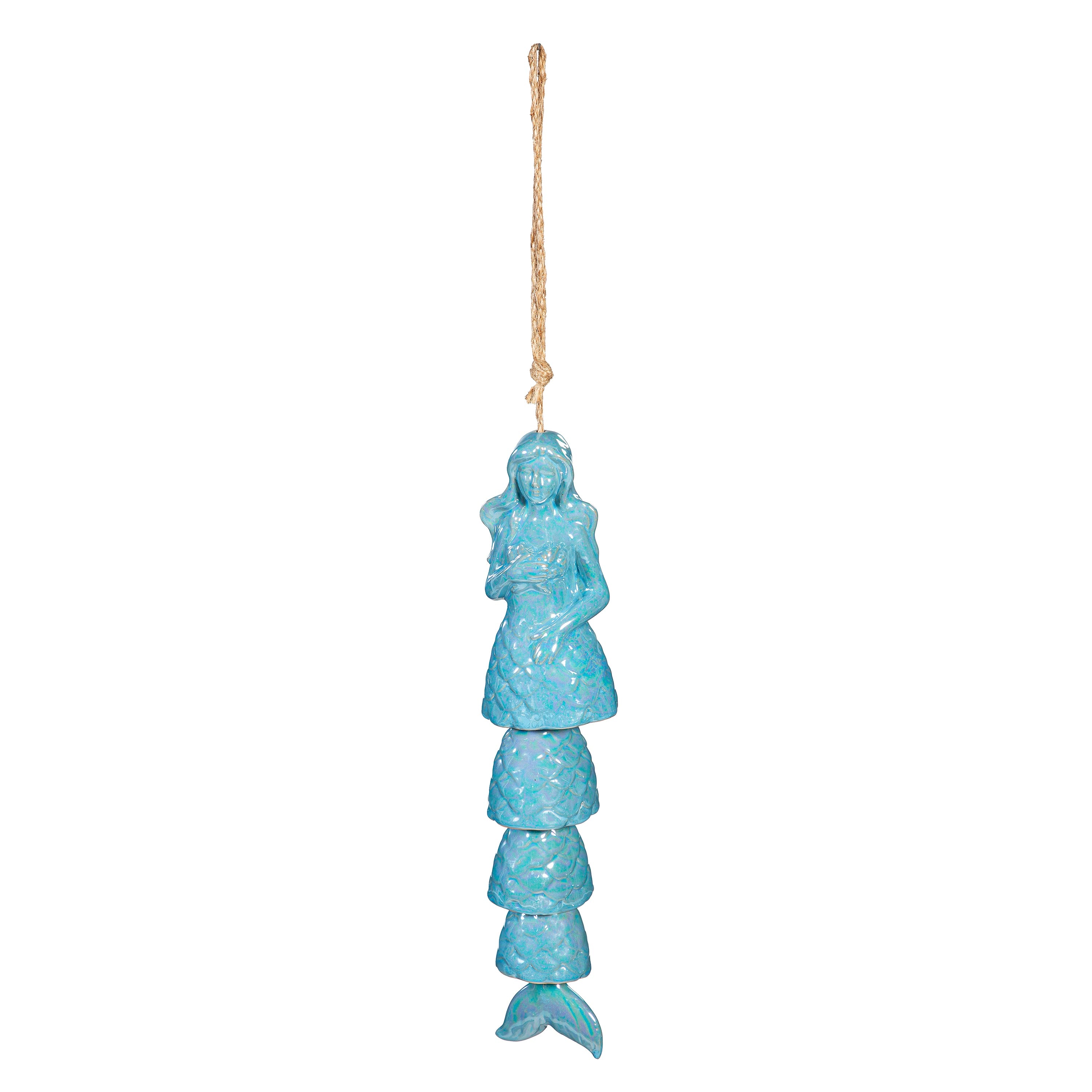 Evergreen 2WC2566 12-Inches Blue Porcelain Natural Wind Chime