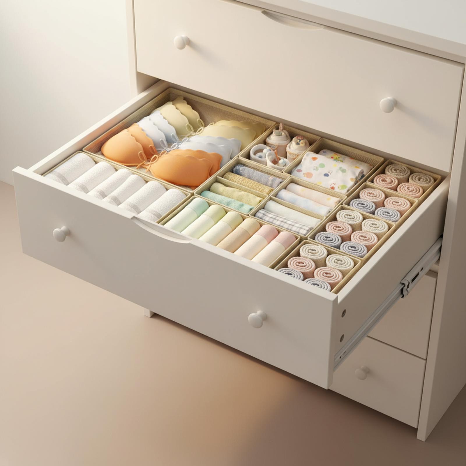 Baginizer 18 Pack Drawer Organizer Clothes Storage Foldable Fabric Dividers  Socks Underwears Bras Multi Purpose Space Saving Closet Dresser  Organization in the Cabinet Organizers department at Lowes.com