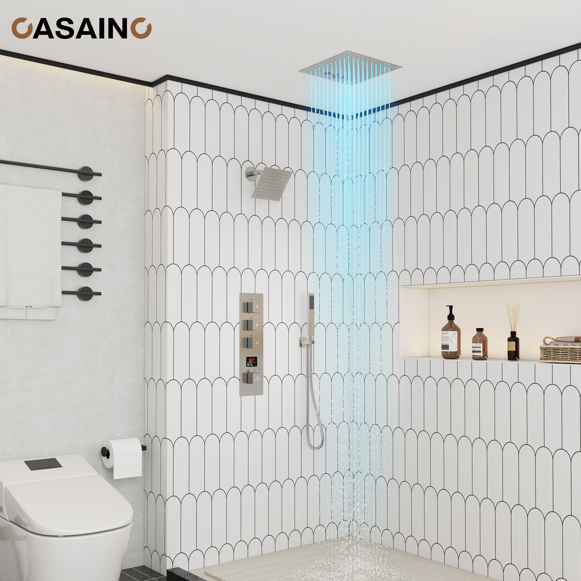 CASAINC KCHS0018-LEDBN Showerhead-Bar-Panels - View #2
