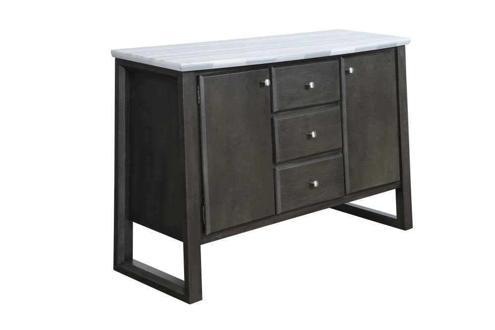 ACME FURNITURE 73169 Madan 54-in W x 36-in H Wood Composite Marble and Gray Oak Freestanding Utility Storage Cabinet