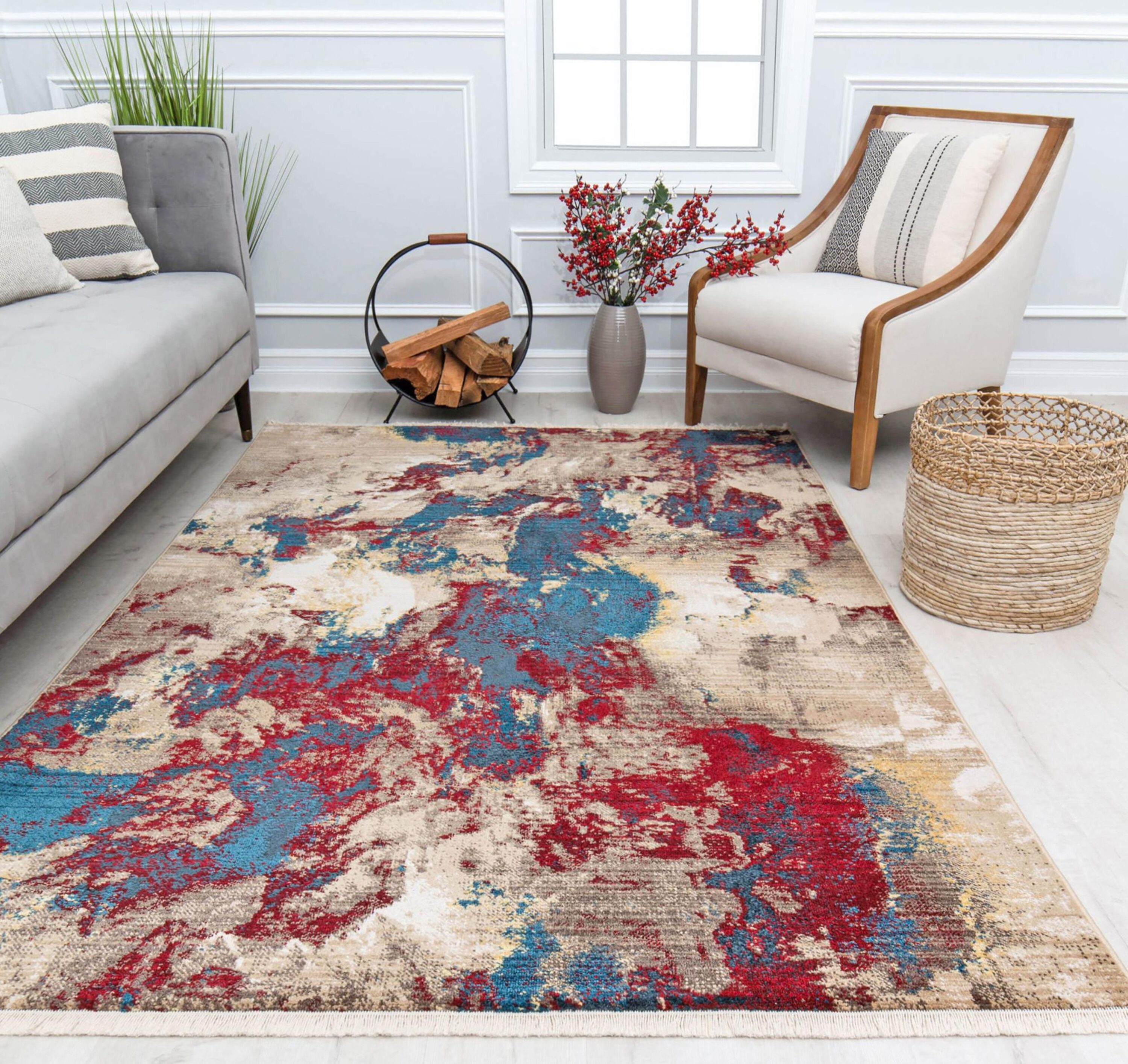 Rugs America 30728 Amari 5 x 7 (ft) Loomed Polypropylene Liquid Gold Rectangular Indoor Abstract Vintage Area rug