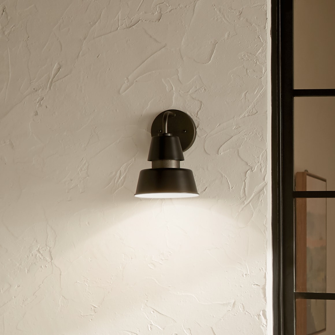 Kichler 59001BK Lozano 1 -Light 9.75-in H Black Hardwired Outdoor Wall Light