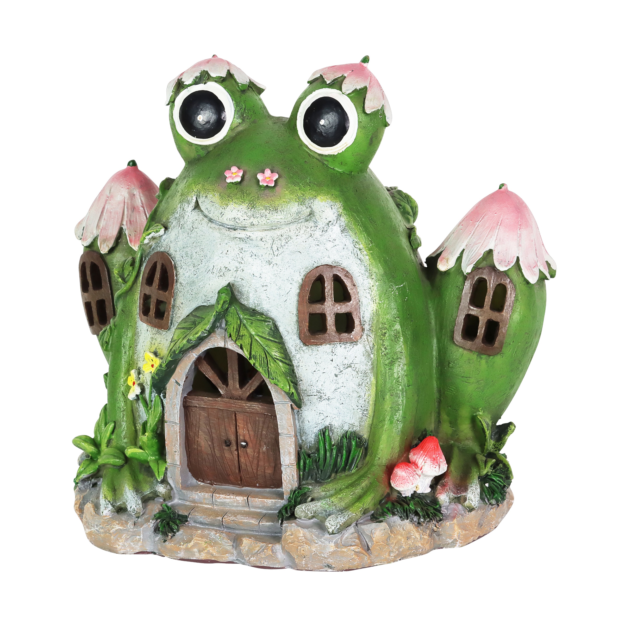 Exhart 7.87-in H x 10.24-in W Frog Garden Statue at Lowes.com