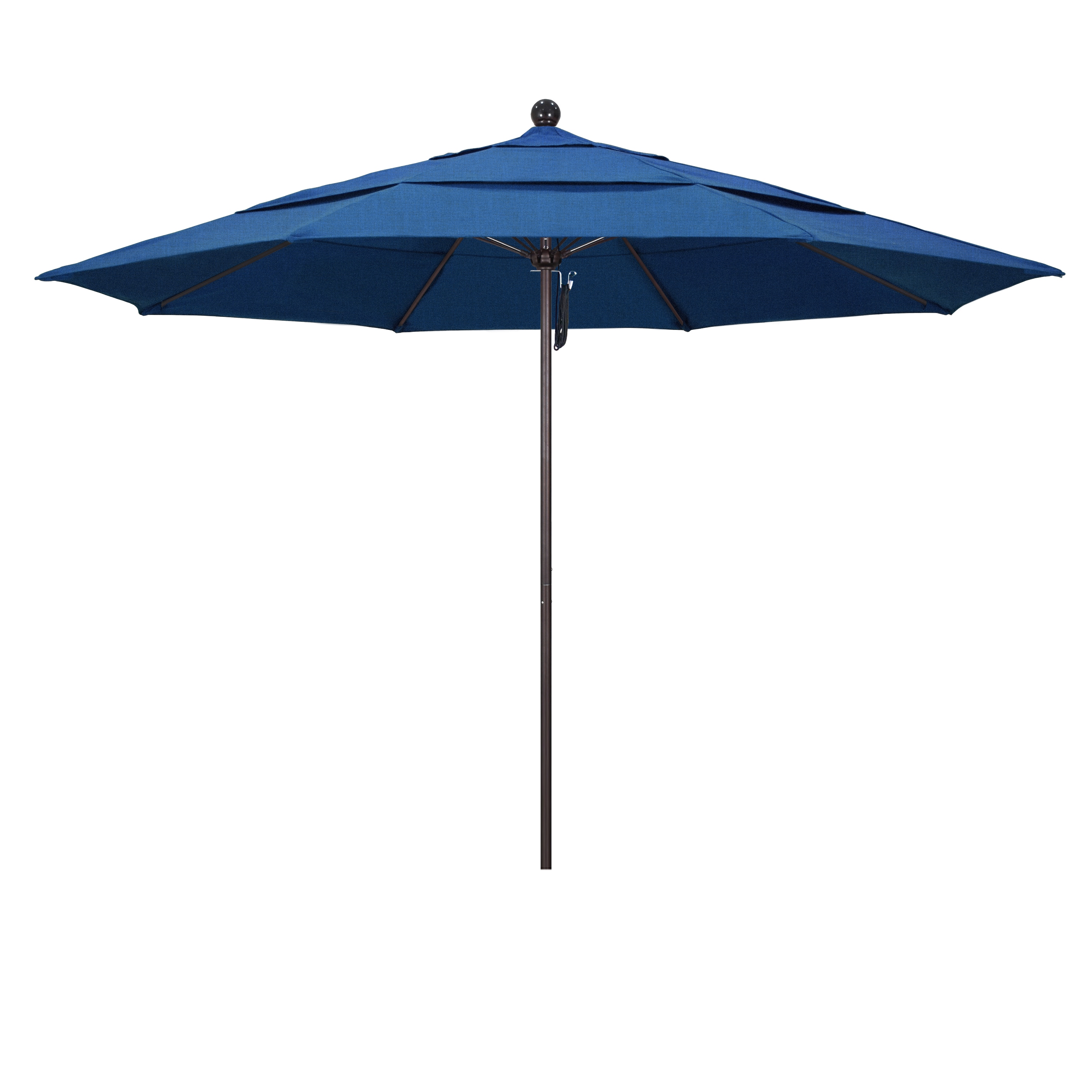California Umbrella ALTO118117-5493-DWV 11-ft Aluminum Blue No-tilt Market Patio Umbrella