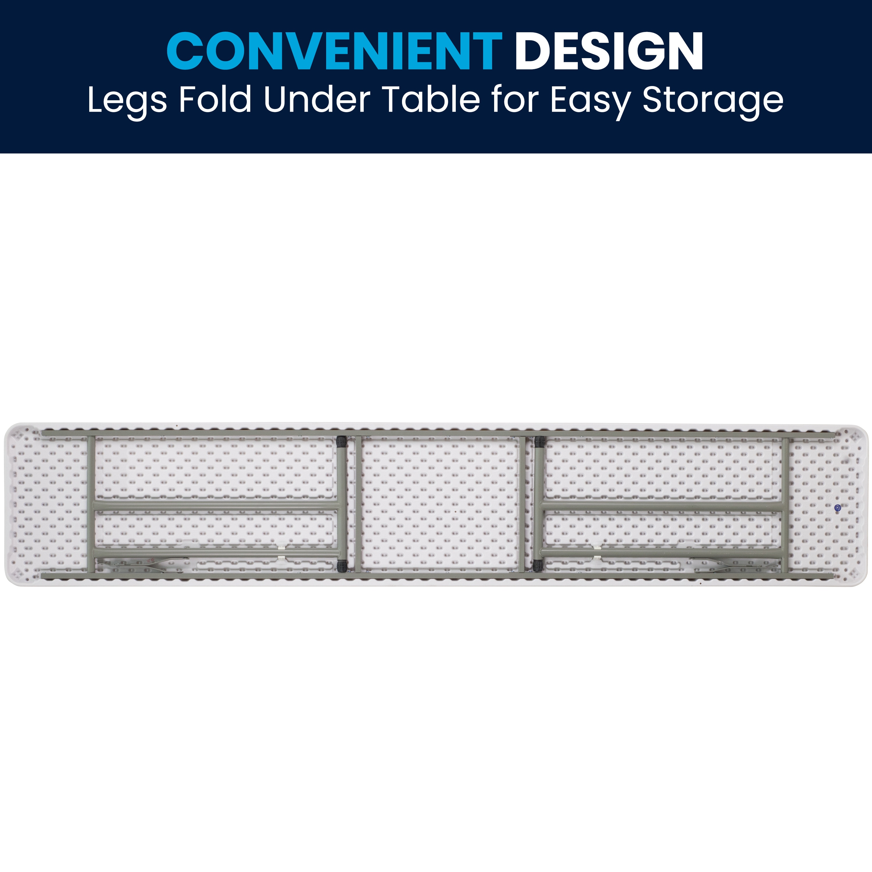 Powder Coated Gray Metal Rectangular Folding Table