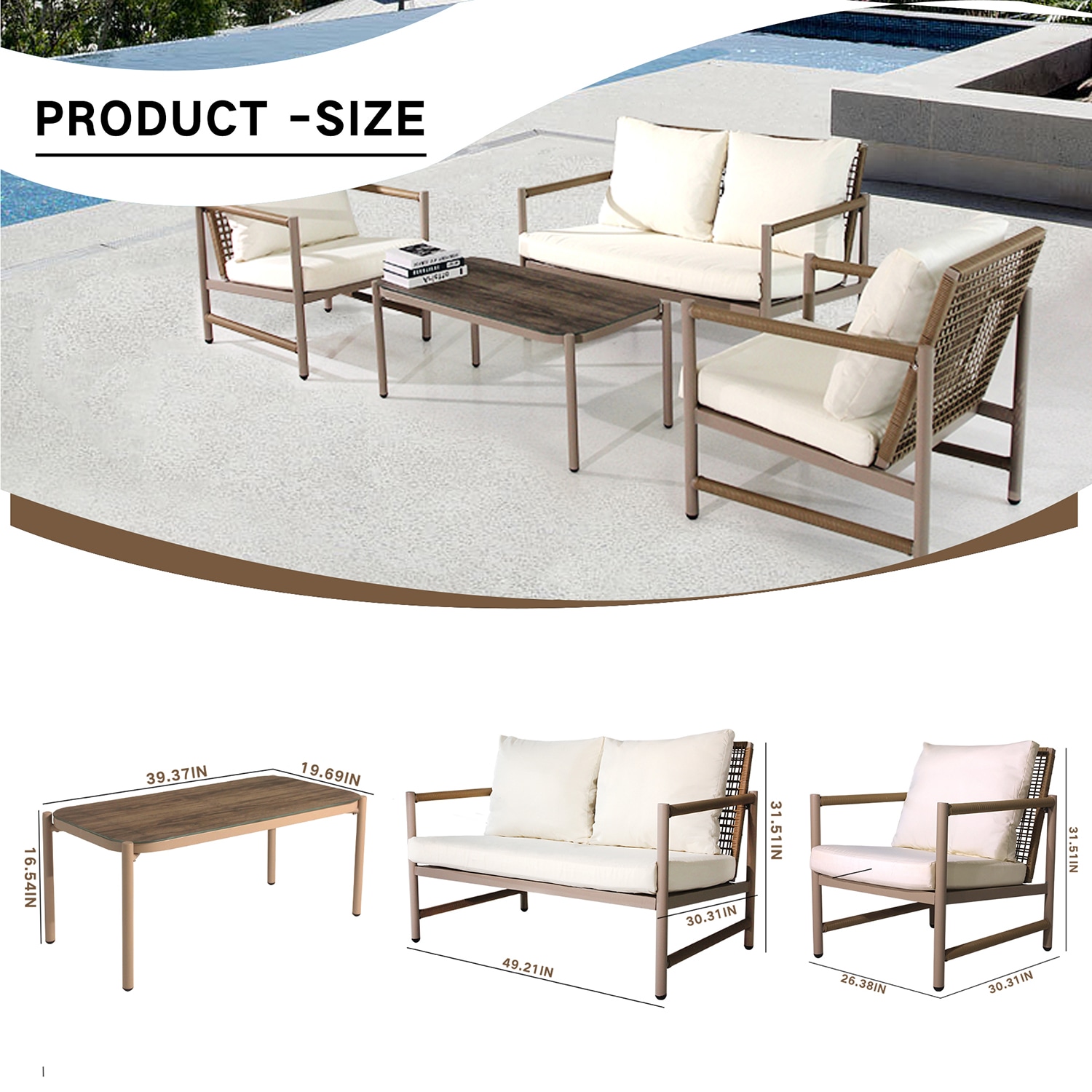 SINOFURN SYC540004BG Patio-Conversation-Sets - View #2