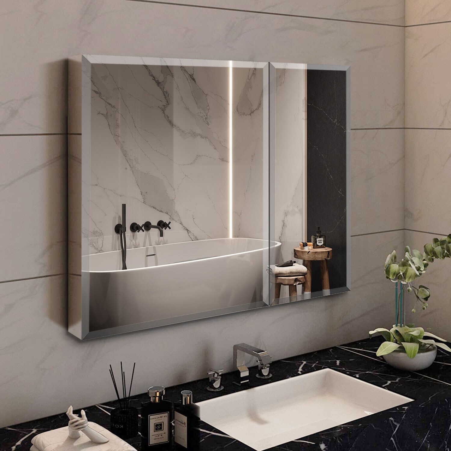 SINOFURN SYA760166SL Bathroom-Medicine-Cabinets - View #10