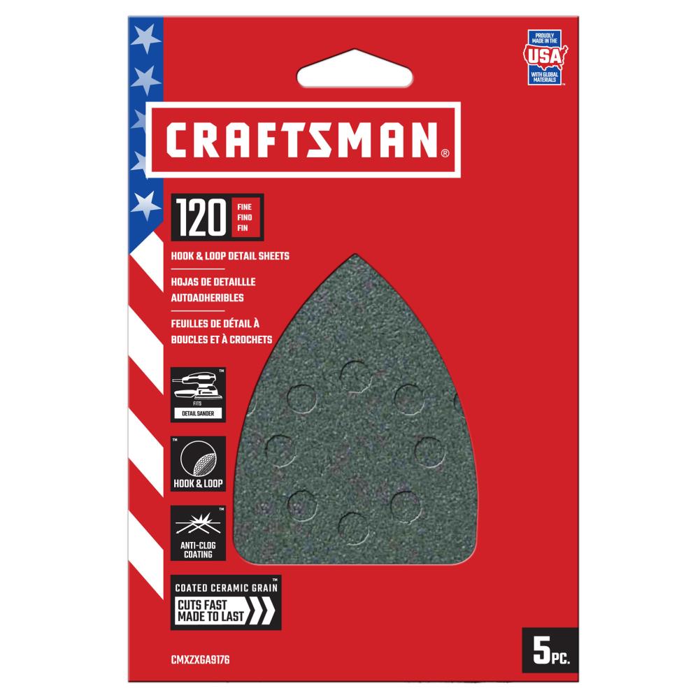 CRAFTSMAN CMXZXGA9176 Ceramic Mouse Refill 120 Grit 5pk 5 -Piece Ceramic alumina 120 -Grit Detail Sandpaper