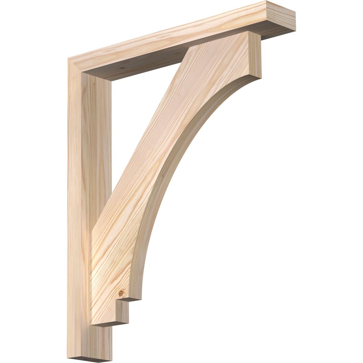 Ekena Millwork 1462917 Imperial Block Smooth Bracket with Offset Brace 3-1/2-in x 20-in x 24-in Douglas fir Brown Wood Standard bracket