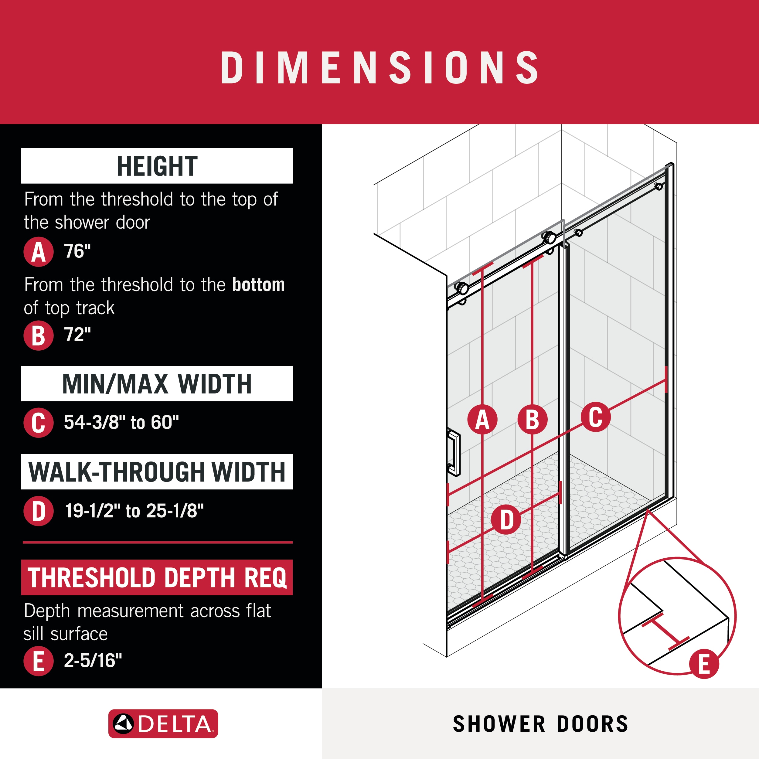 Delta SDES860-MB-R Shower-Doors - View #2