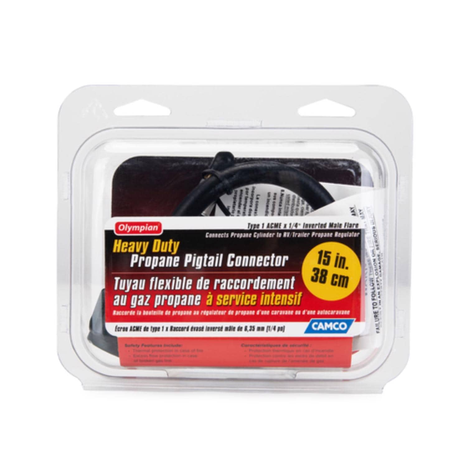CAMCO - 15 in. L Pigtail Propane Hose Connector 1 pk