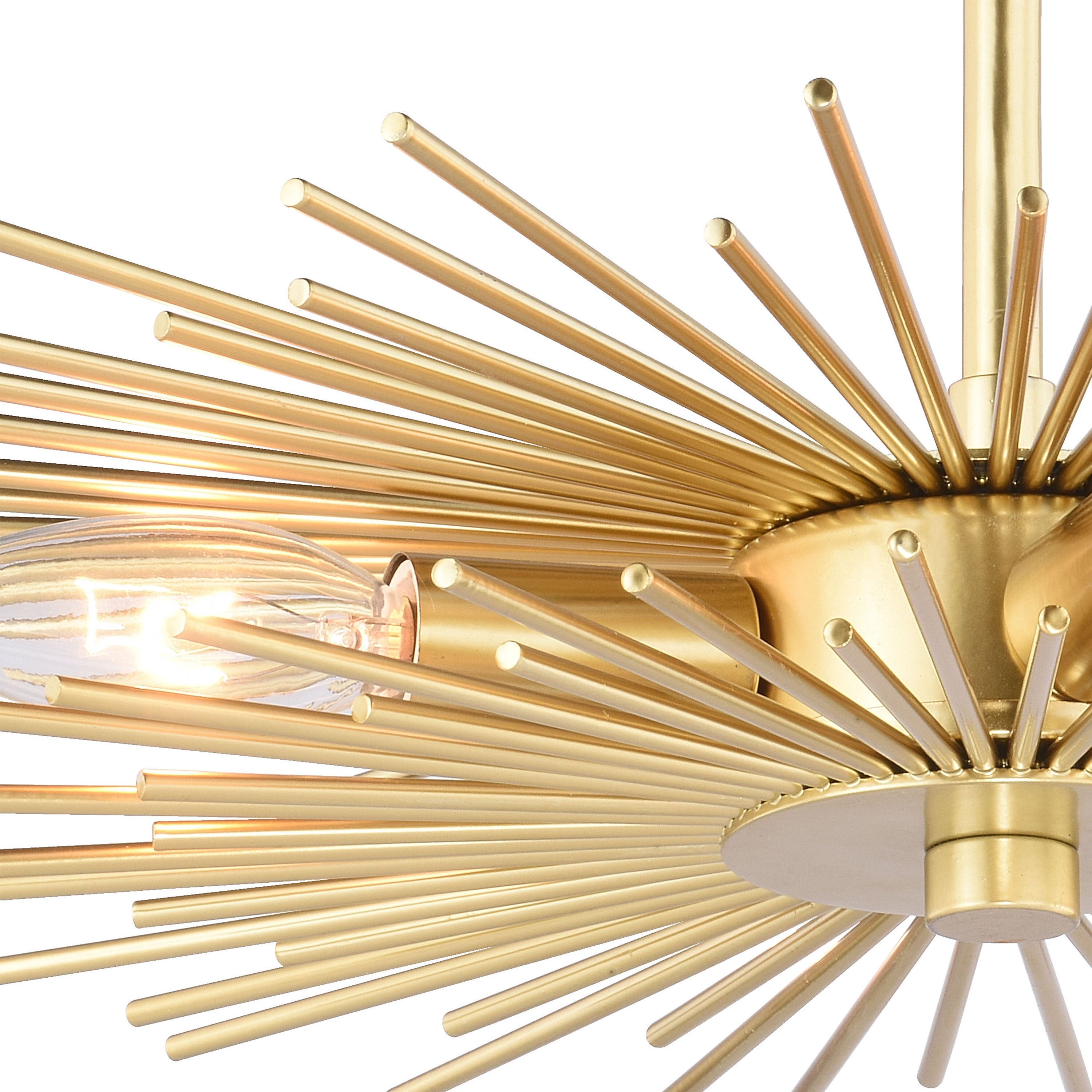 Nikko Mid-Century Modern Gold Radiance 16" Semi-Flush Mount