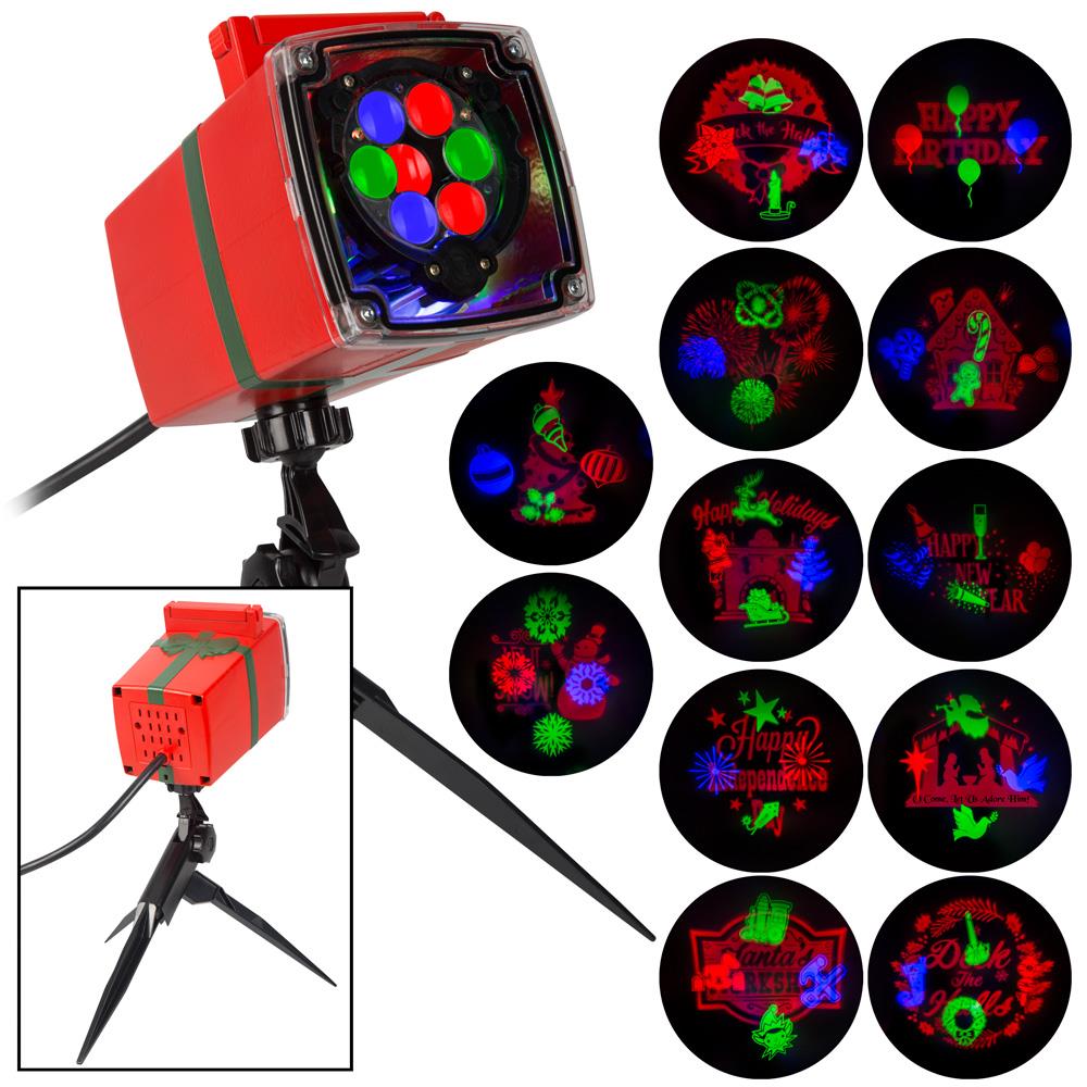 RED /& GREEN WHIRL-A-MOTION CANDY CANE CHRISTMAS LED GEMMY LIGHTSHOW PROJECTOR