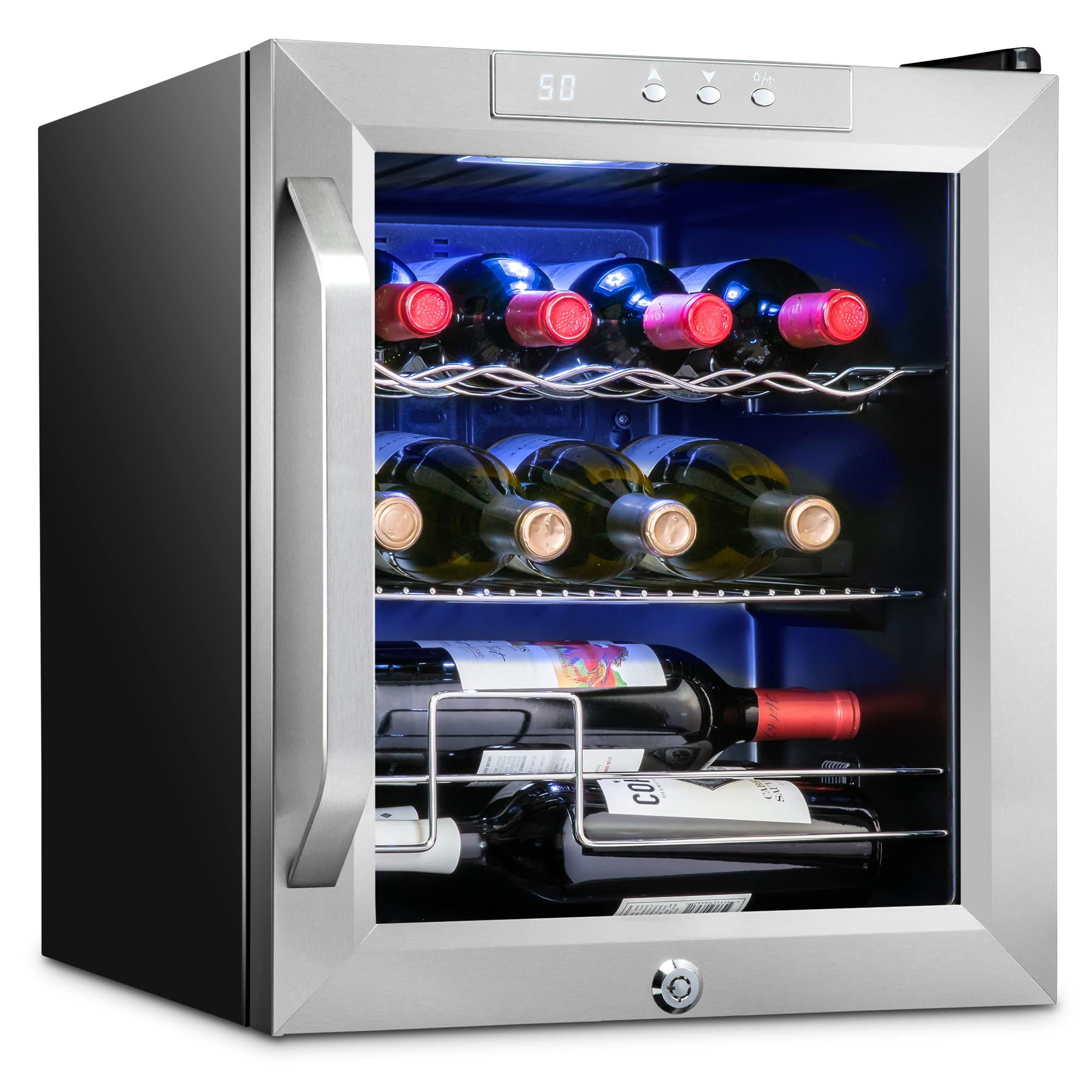 Ivation 17.3-in W Stainless Steel Freestanding Indoor Wine Cooler ...