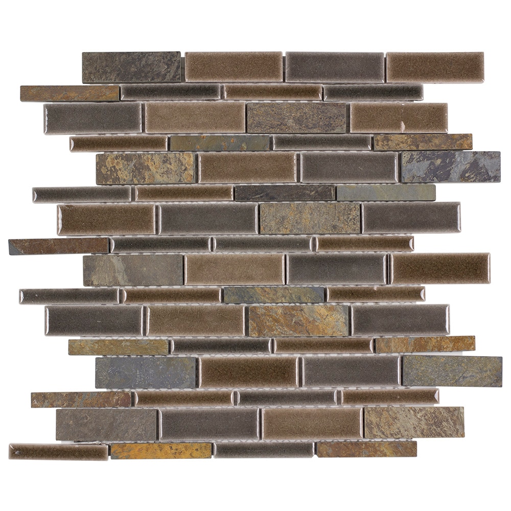 Natural Mountain 12-in x 12-in Crackled Natural Stone Slate Linear and Wall Tile (0.98-sq. ft/ Piece) | - Elida Ceramica LW0319404