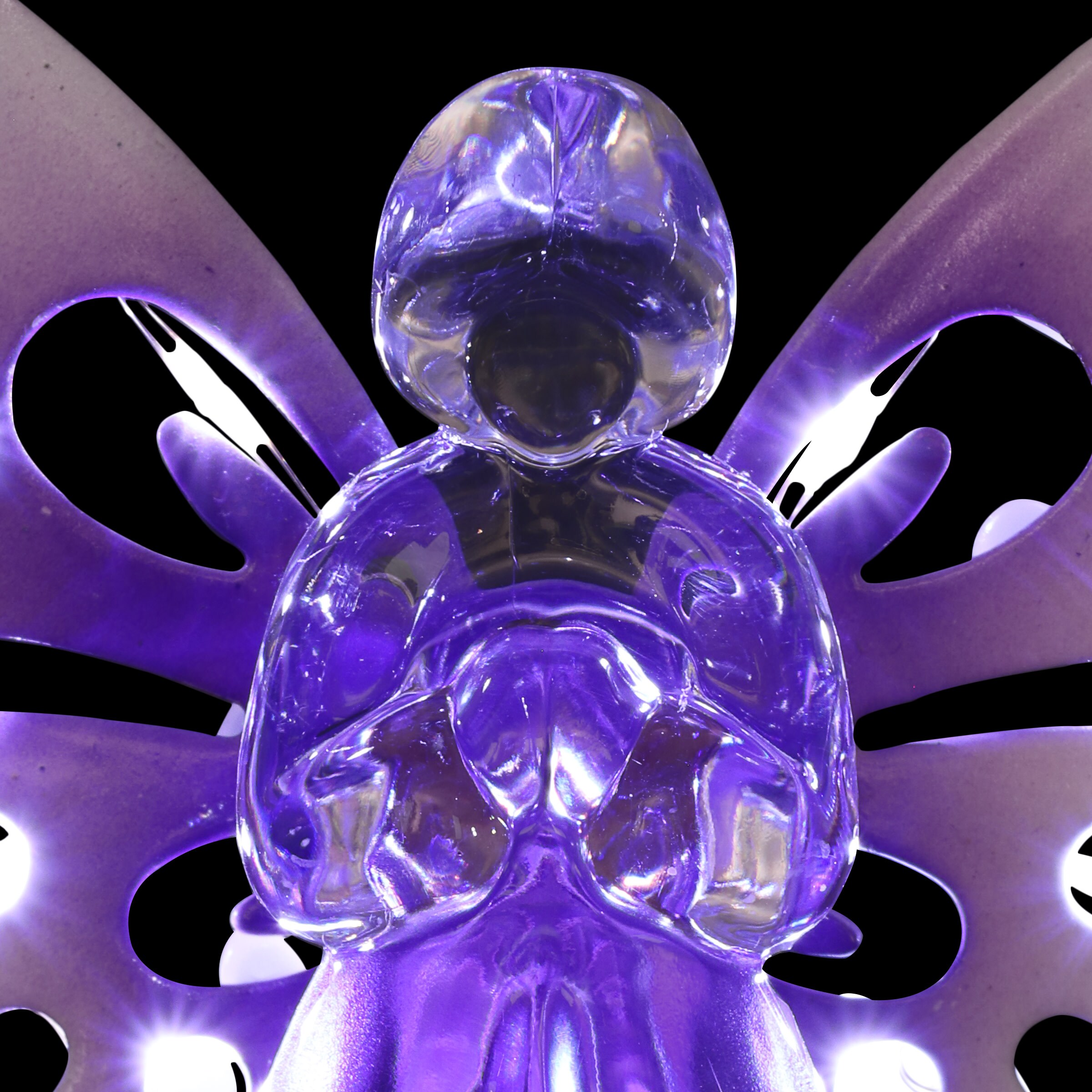 Purple Acrylic Angel with LED Lights Garden Stake