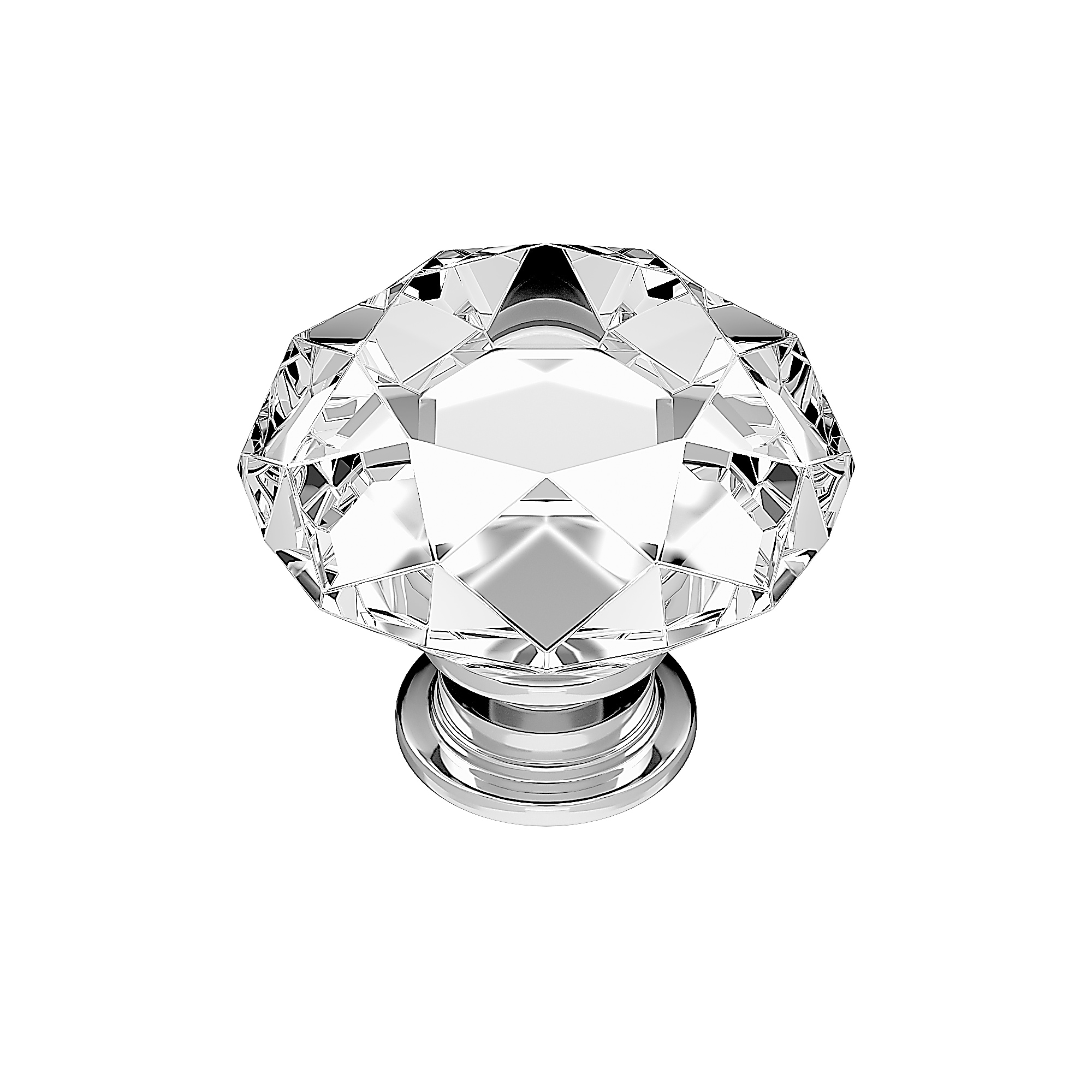 Richelieu BP282804014011 Bolzano 1-9/16-in Chrome and Clear Novelty Contemporary Cabinet Knob