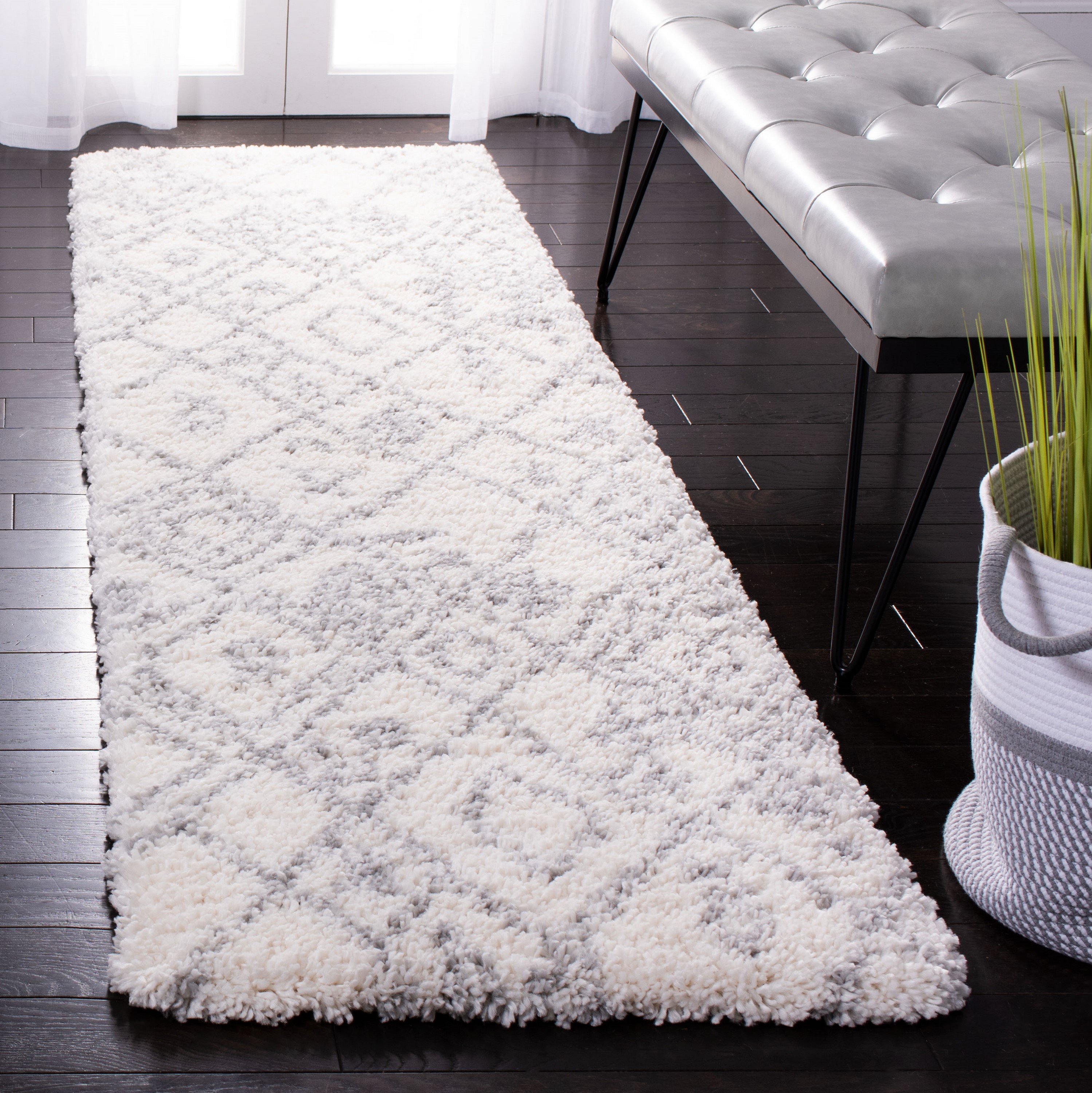 Fontana Ivory Abstract Textured Wool Rug