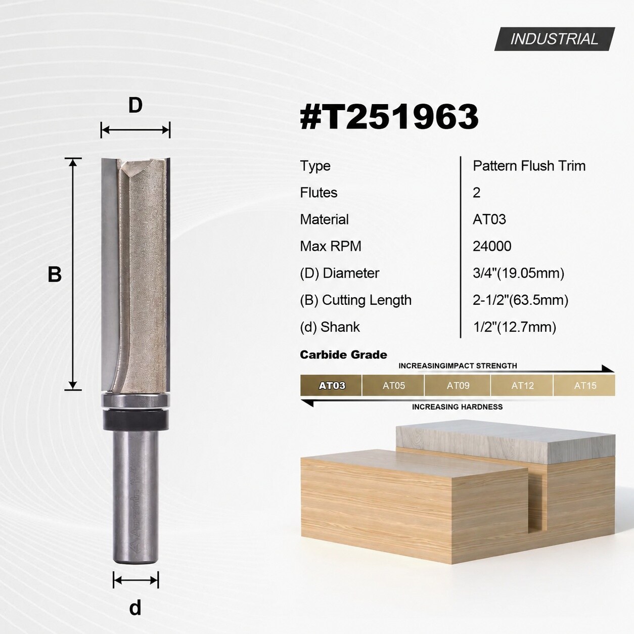 Phewnyzo LPW0724W085 Trimming-Cutout-Router-Bits - View #2
